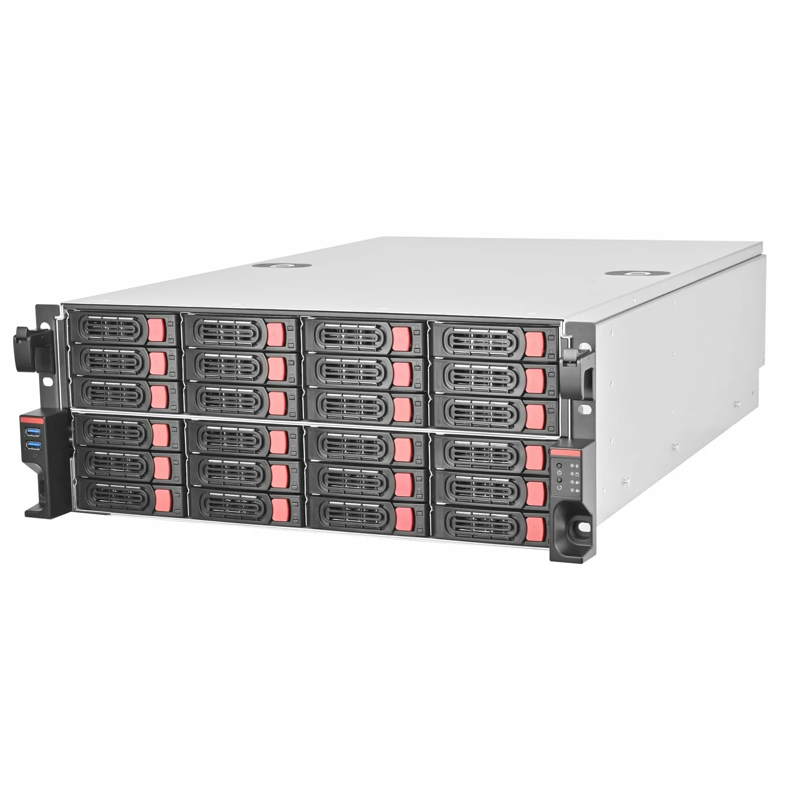 SilverStone Technology SST-RM43-324-RS, obudowa do montażu w rackmount 4U z 24 kieszeniami na 2,5-calowe dyski twardych/3,5-calowe/SSD z interfejsem Mini -SAS-HD-SFF-8643-12 Gb/s