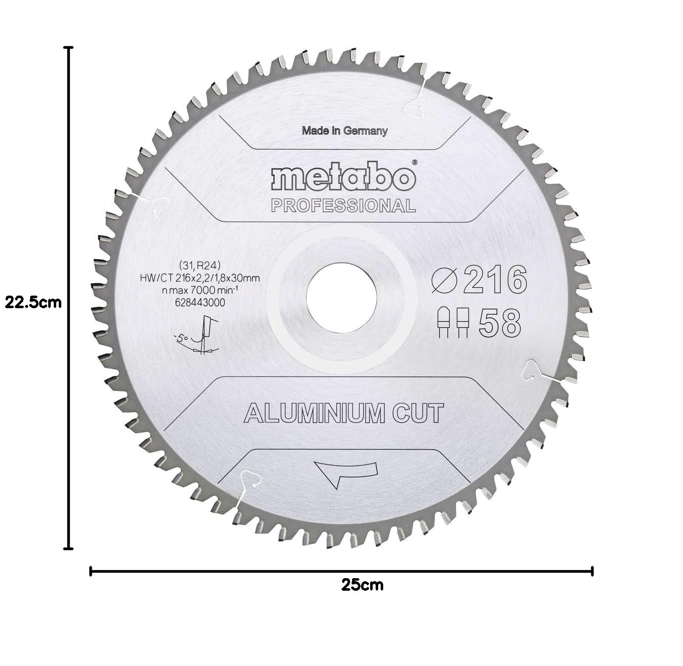 metabo GmbH 628443000 Aluminium CutProf 216x30 58FZ/TZ 5 stopni neg