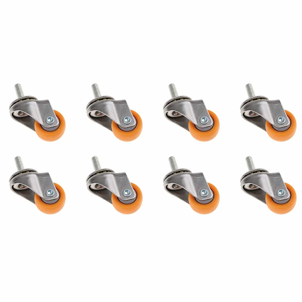 Zestaw 10 wytrzymałych kółek skrętnych 2,5 cm (1 cale) do mebli, projektów DIY i mobilności sprzętu. Łatwy montaż.