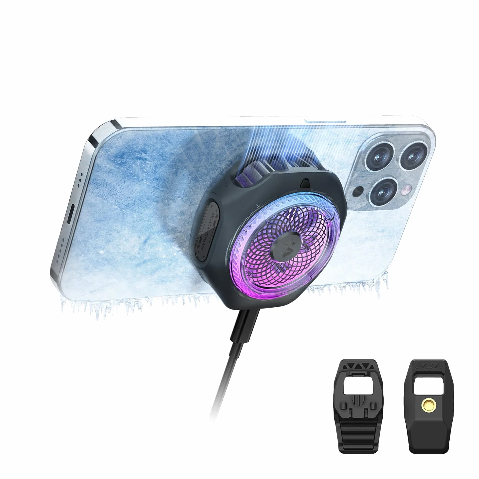 Black Shark Chłodzenie magnetyczne do 4Pro, przenośny wentylator RGB, grzejnik z zdejmowalnym uchwytem, inteligentne sterowanie