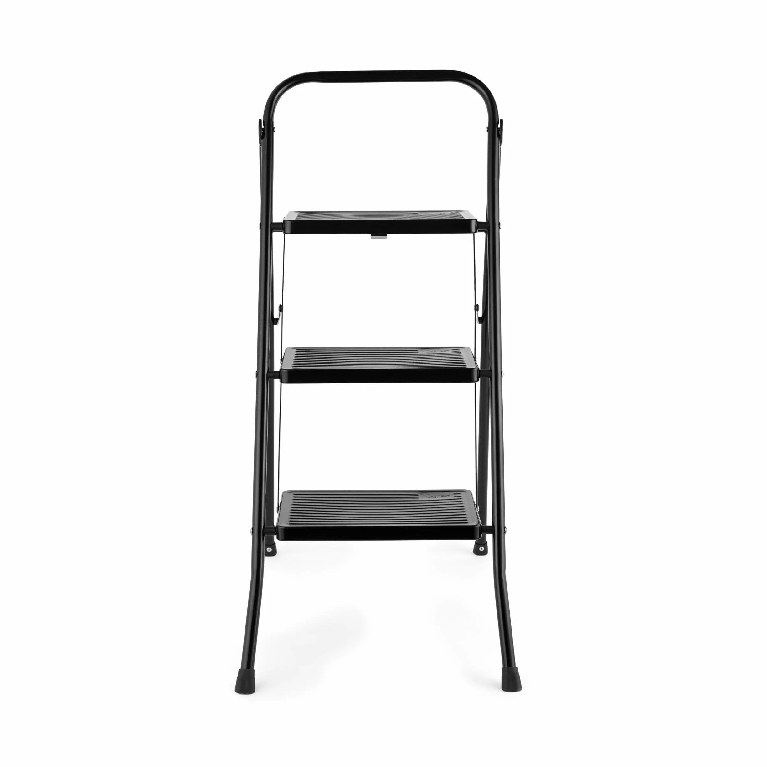 Kleeneze KL068514BLKFEU7 3-stopniowa drabinka Easy Reach, lekka i ergonomiczna, stalowa konstrukcja, zacisk bezpieczenstwa, antyposlizgowe nózki, skladana, do uzytku wewnatrz i na zewnatrz, czarna