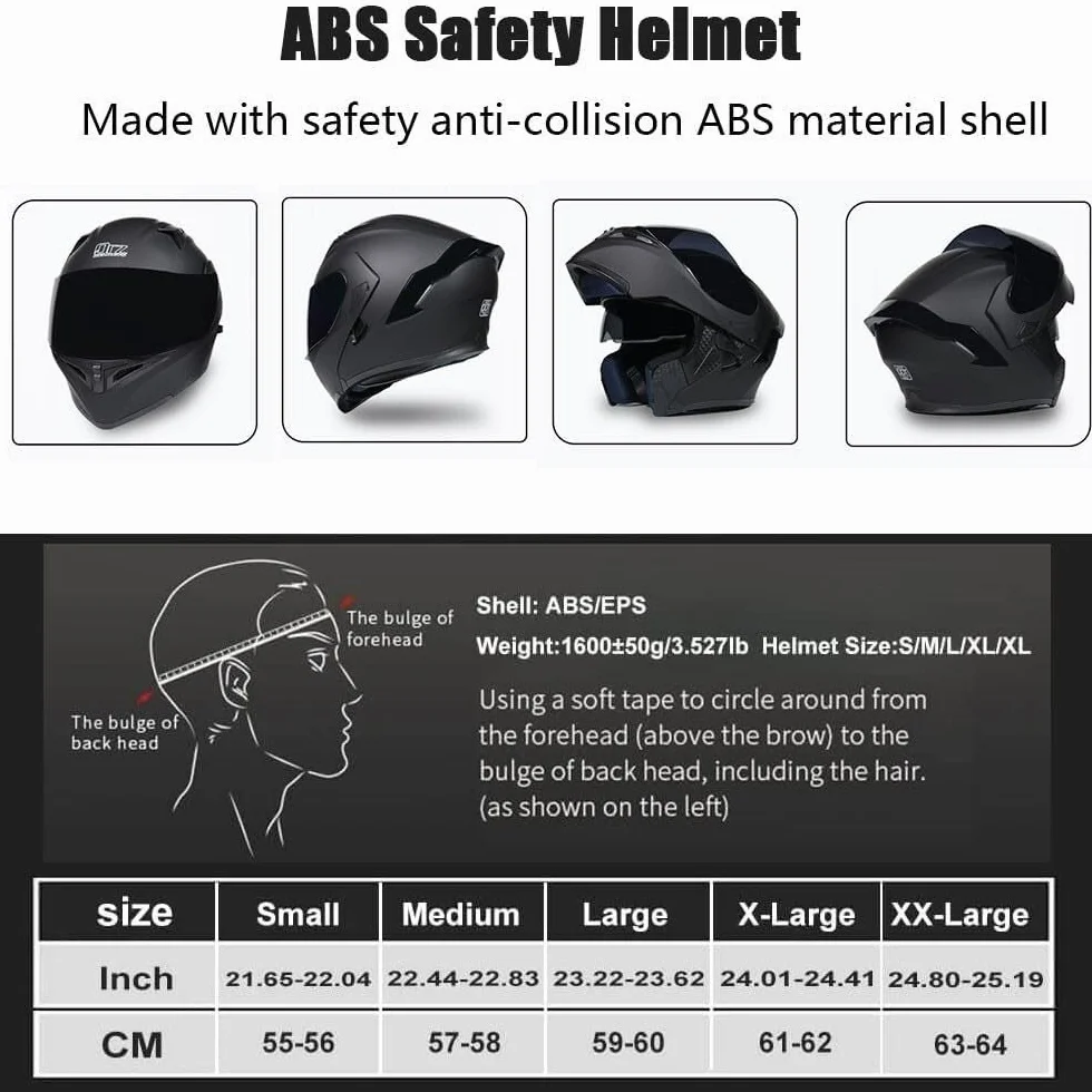 Modułowe kaski Bluetooth Kask motocyklowy Flip-Up Road Legal Kaski motocyklowe z homologacją ECE Podwójne wizjery przeciwmgielne Kask ochronny dla dorosłych mężczyzn i kobiet Kaski integralne(5,