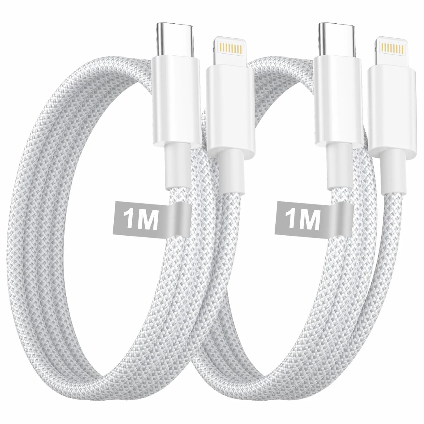 Kabel USB C do Lightning 1 m zestaw 2 szt MFi szybkie ładowanie pleciony do iPhone'a 14 13 12 11 Pro Max X 8 7 6s