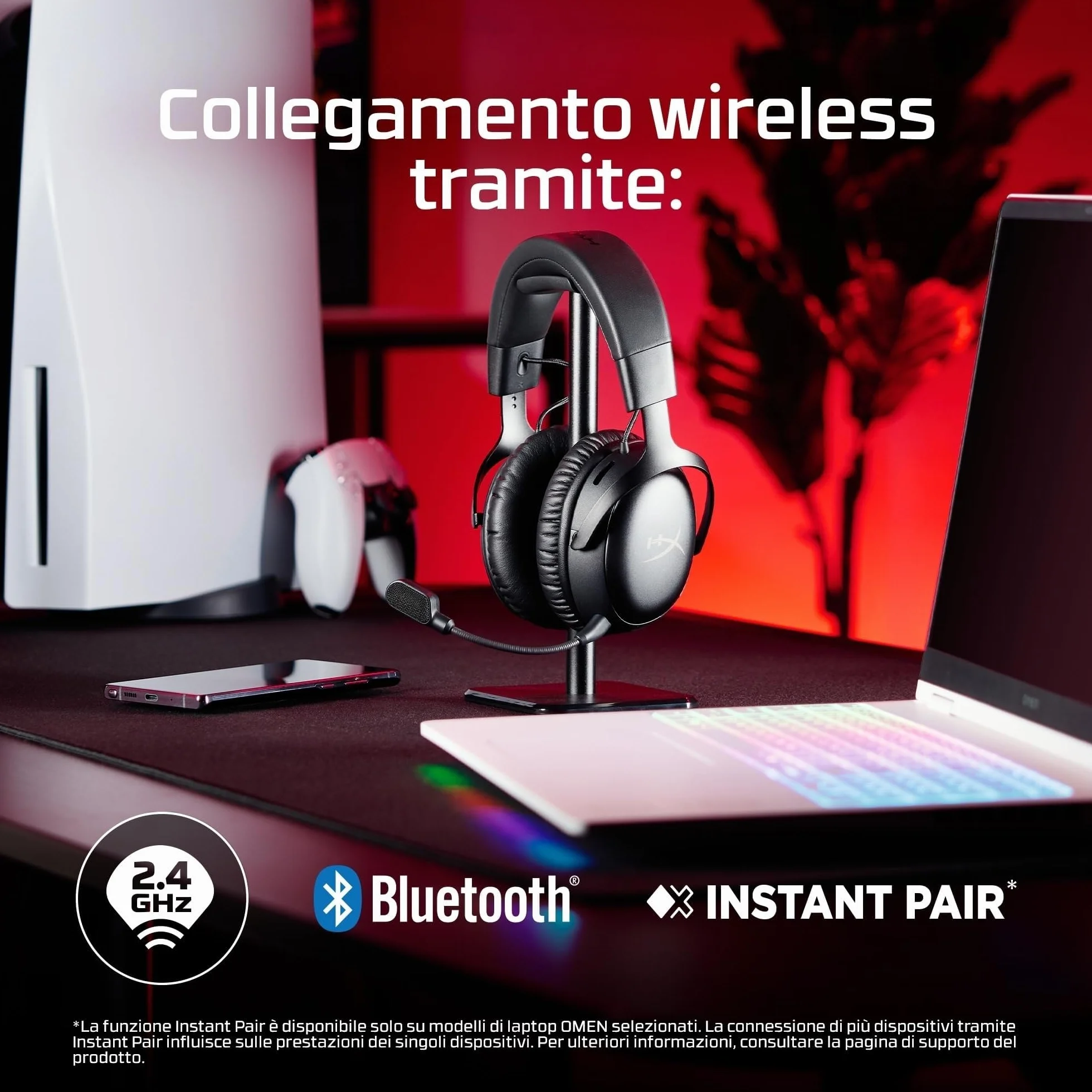 HyperX Cloud III S bezprzewodowe słuchawki do gier, Bluetooth, 2,4 GHz, PC, PS5, Xbox, sterowniki 53 mm, DTS, biały