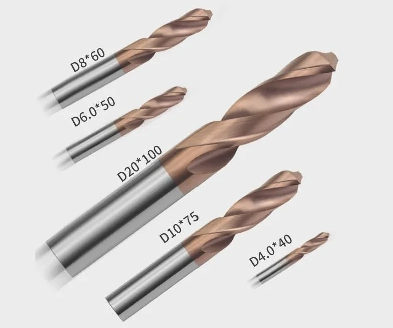 1/5/10 szt. Bit powlekany 58 stopni ze stali wolframowej D6.0 ~ D7.9 50 60L wiertła kręte z węglików spiekanych do wiercenia metali CNC frez palcowy(5PCS,D7.1x60)