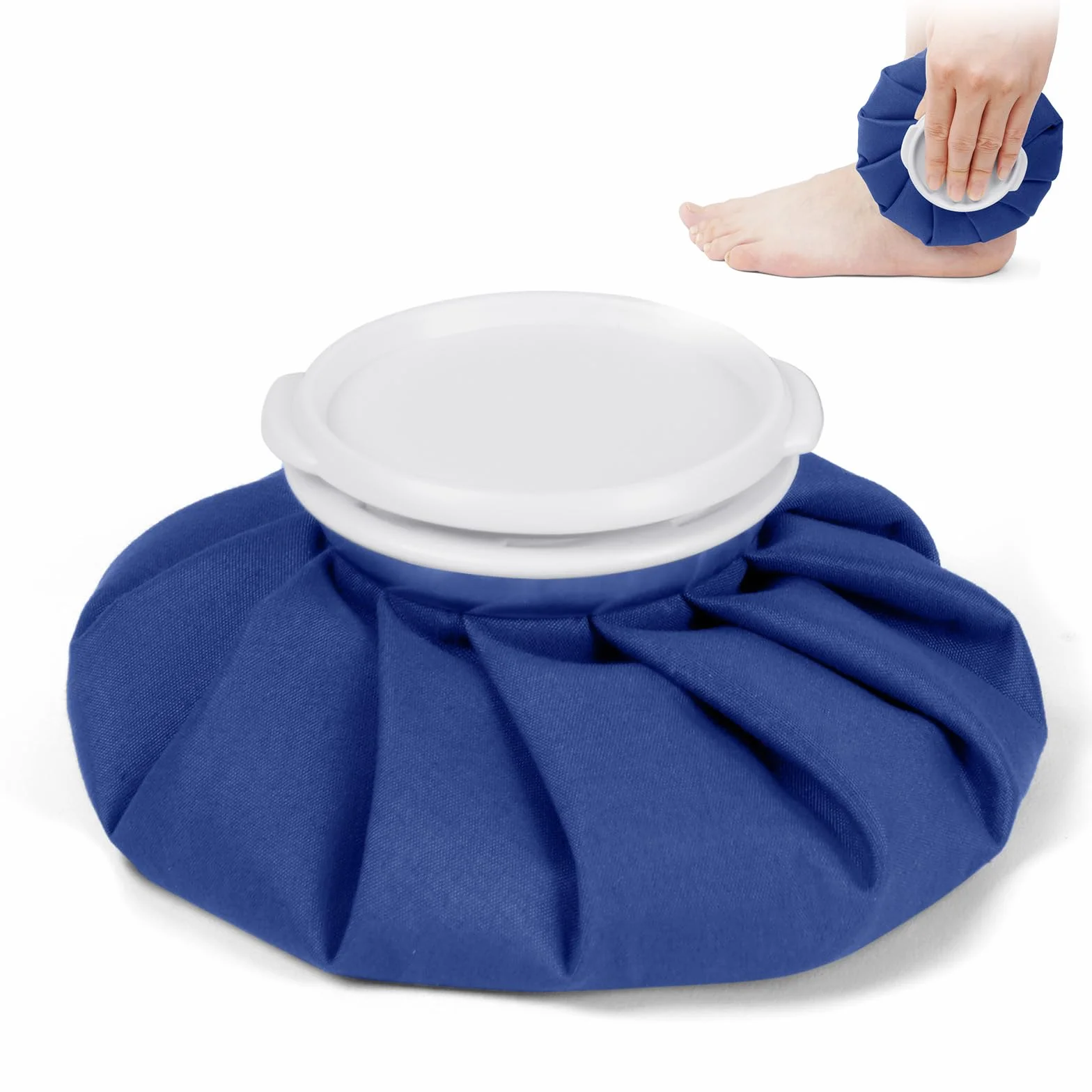 AOOWU Wielokrotnego użytku worki z lodem do urazów, worki z lodem z ciepłą wodą do terapii ciepłem i zimnem oraz łagodzenia bólu i nerwowości z pokrywką, szczelna, przewiewna torba z kostkami lodu