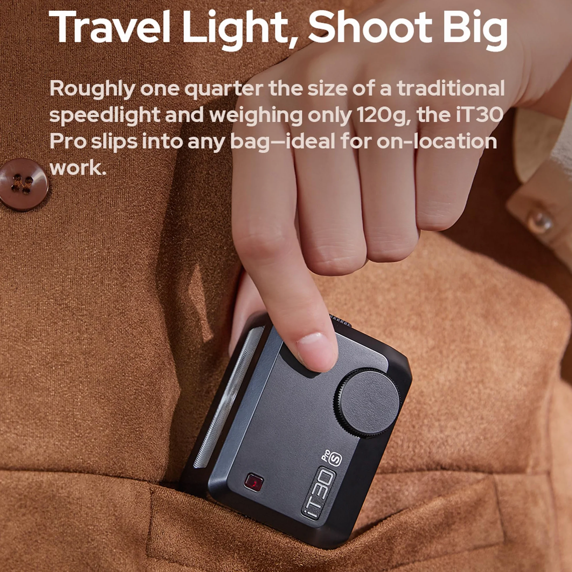 GODOX iT30Pro F Mini TTL Speedlite 2,4 GHz HSS GN15 lampa błyskowa do Fuji srebrny