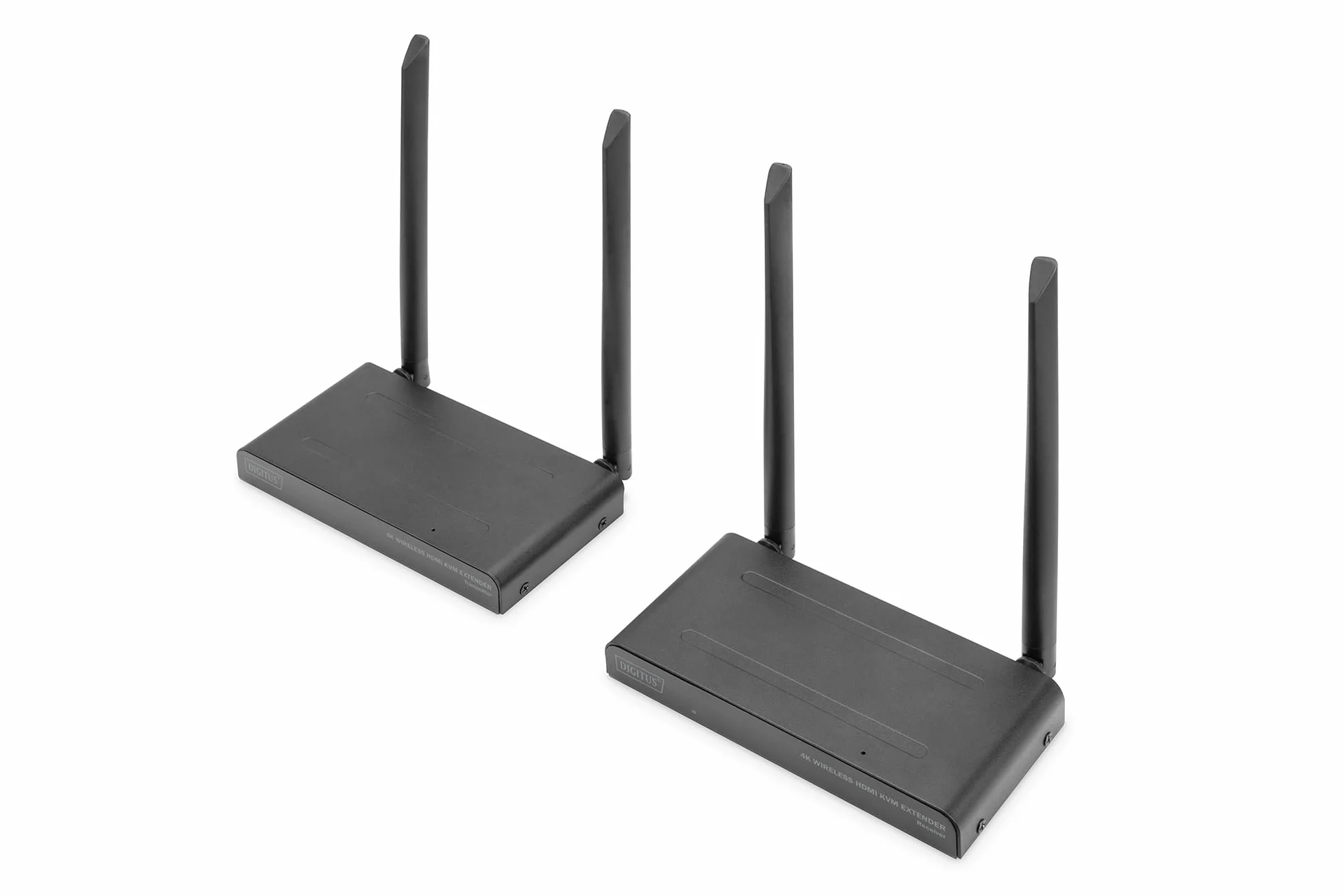 DIGITUS DS-55328 Bezprzewodowy przedłużacz KVM HDMI 1x4 UHD 4K 30 Hz Zasięg 150 m Zestaw nadajnika i odbiornika Loop-Out IR HDMI 2.0 HDCP 2.2