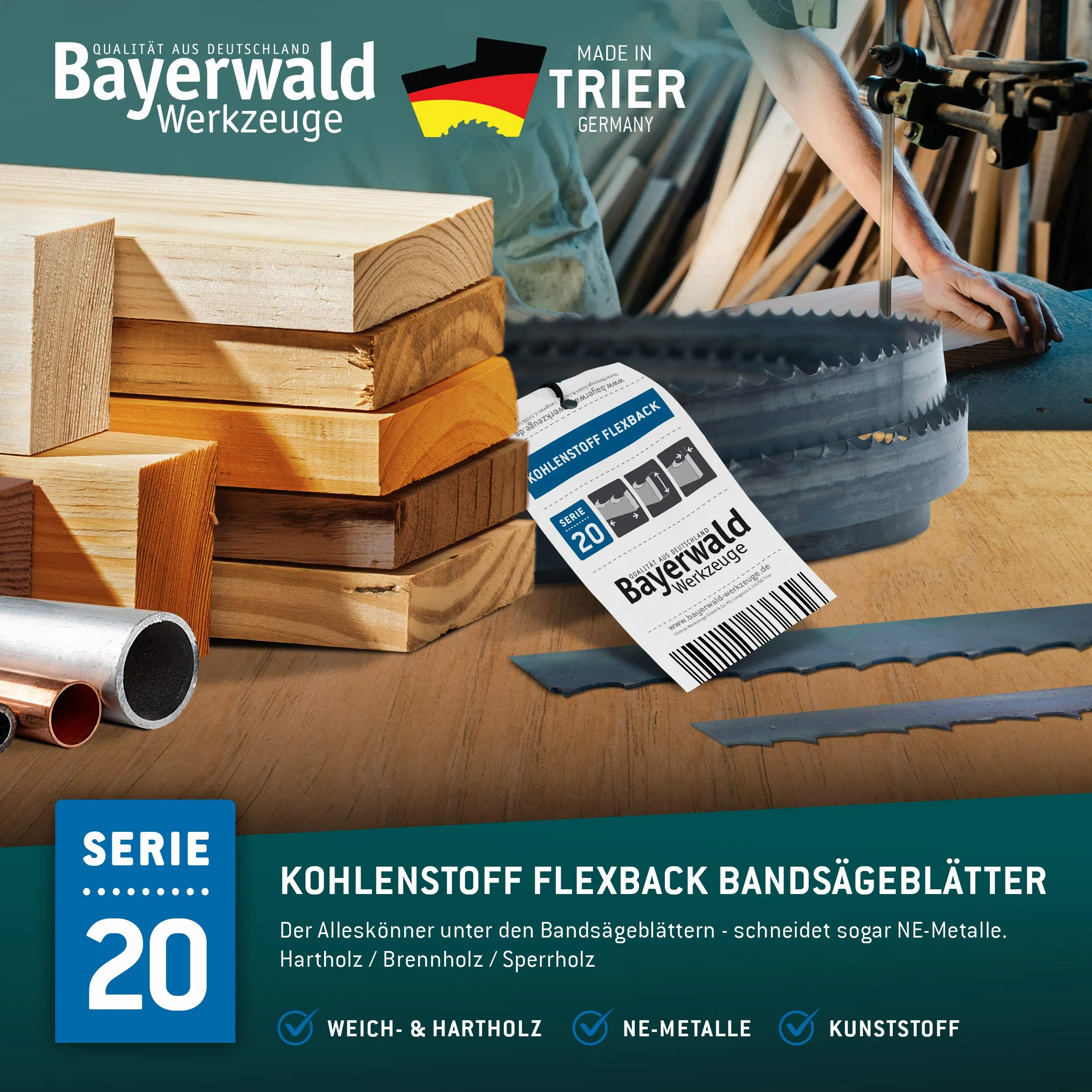 Bayerwald brzeszczot taśmowy ze stali narzędziowej – 1790 x 6 x 0,36 x 6 / drewno, metale nieżelazne, tworzywo sztuczne, cienkie blachy/taśma do piły pasuje do Holzstar i wielu innych.