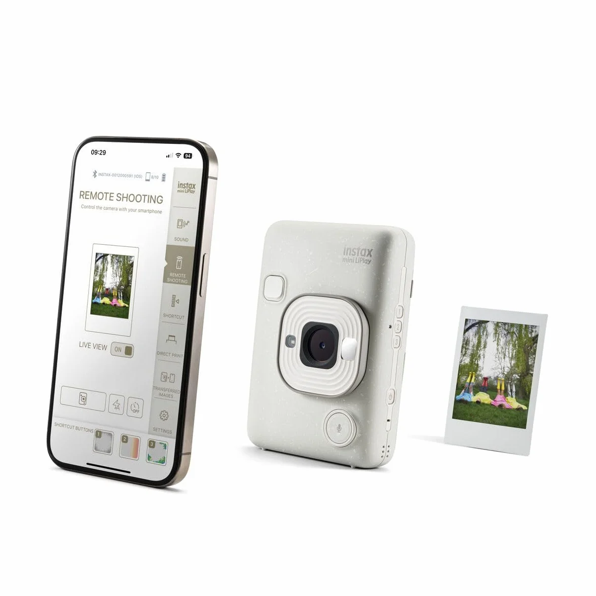 Fujifilm INSTAX mini LiPlay hybrydowy aparat natychmiastowy 2,7 cala LCD USB-C Misty White