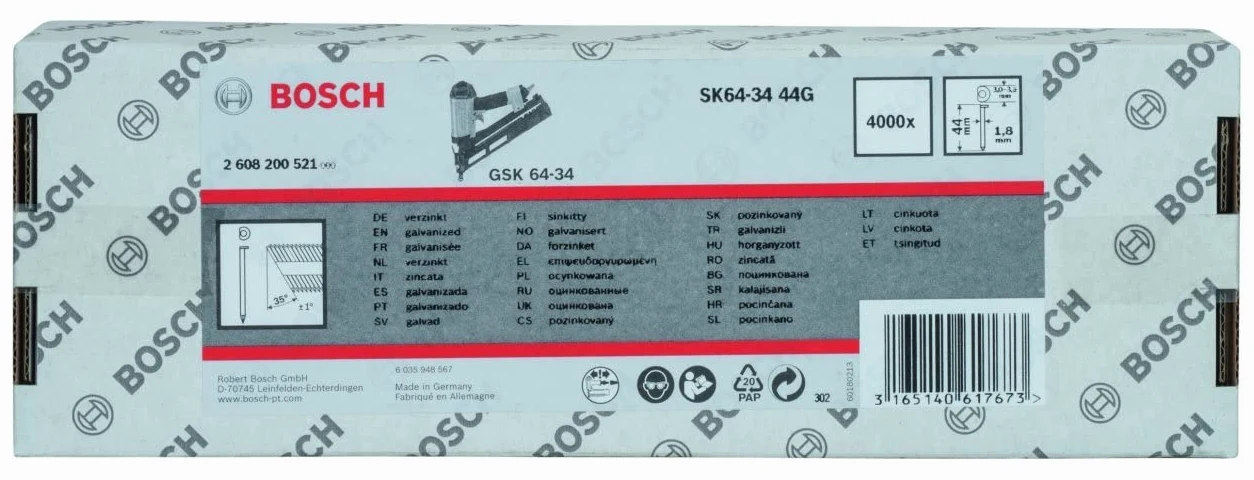 Bosch 2608200521 Gwóźdź ocynkowany 44 mm