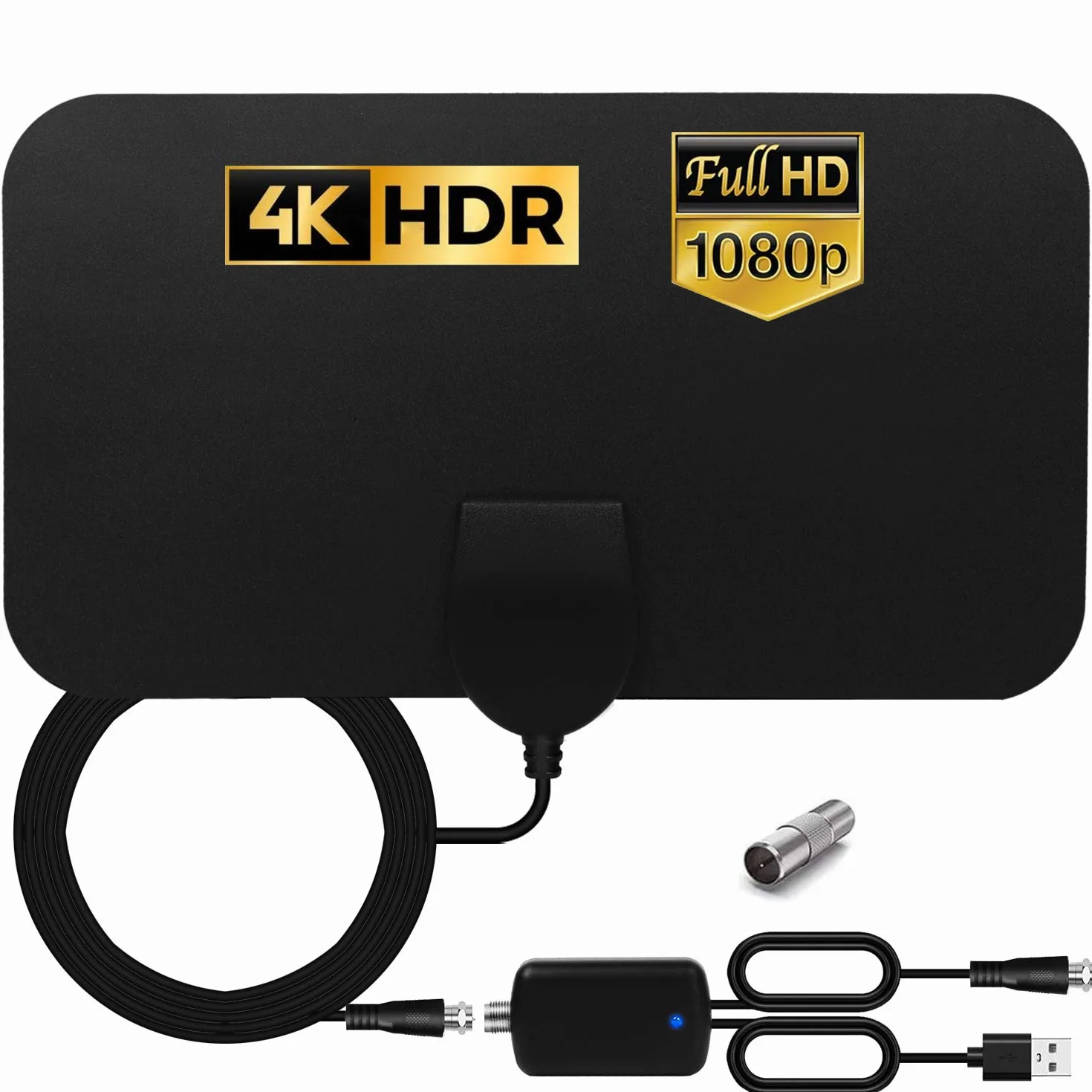 Wydajna antena telewizyjna, antena TNT ze wzmacniaczem sygnału, 120 mil zakres HDTV Antena 1080P HD 4K VHF UHF FM
