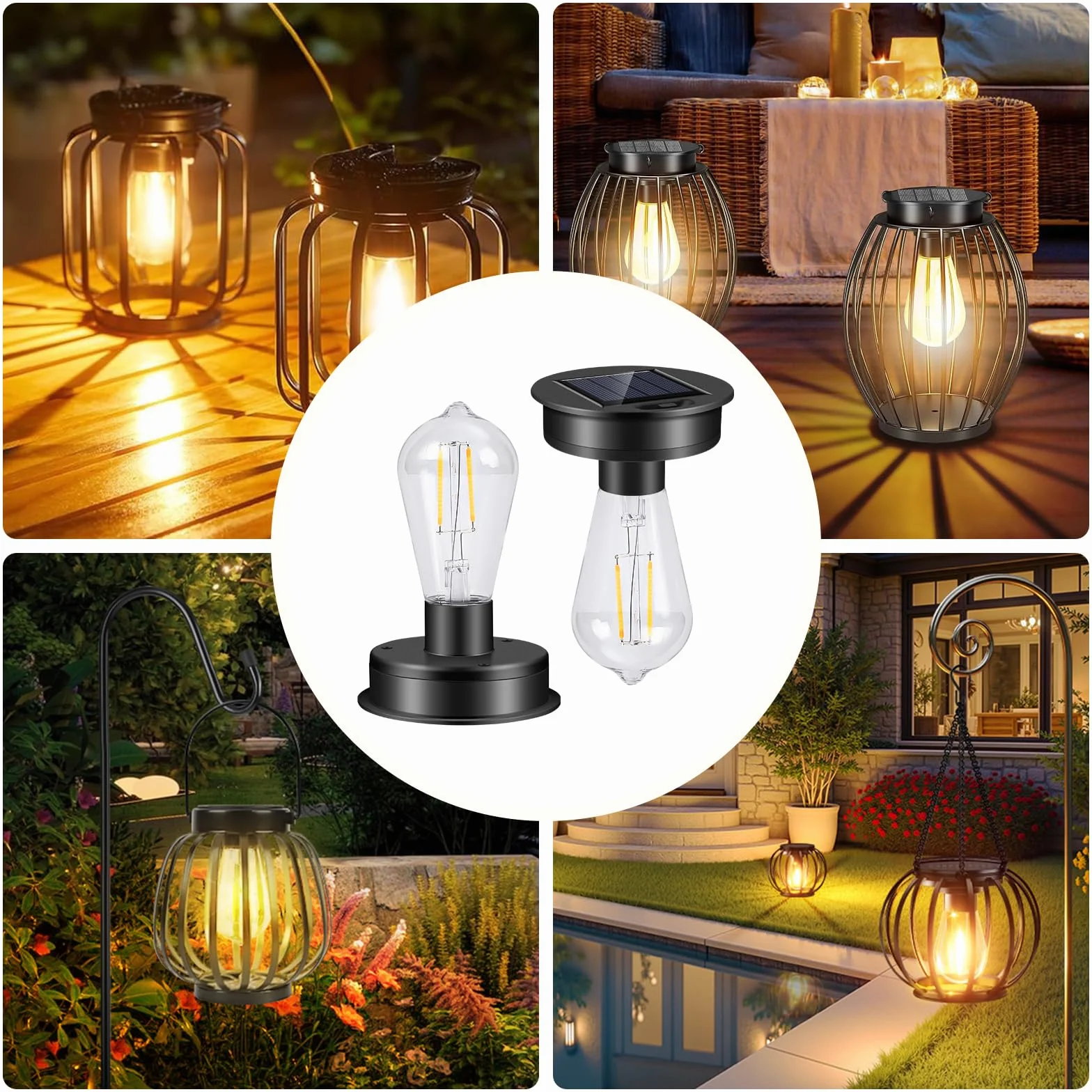 Diealles Shine żarówka solarna, 2 sztuki, zapasowe pokrywki 8 cm, wodoszczelne lampy solarne, części zamienne do dekoracji zewnętrznej, moduł solarny do lampy ogrodowej