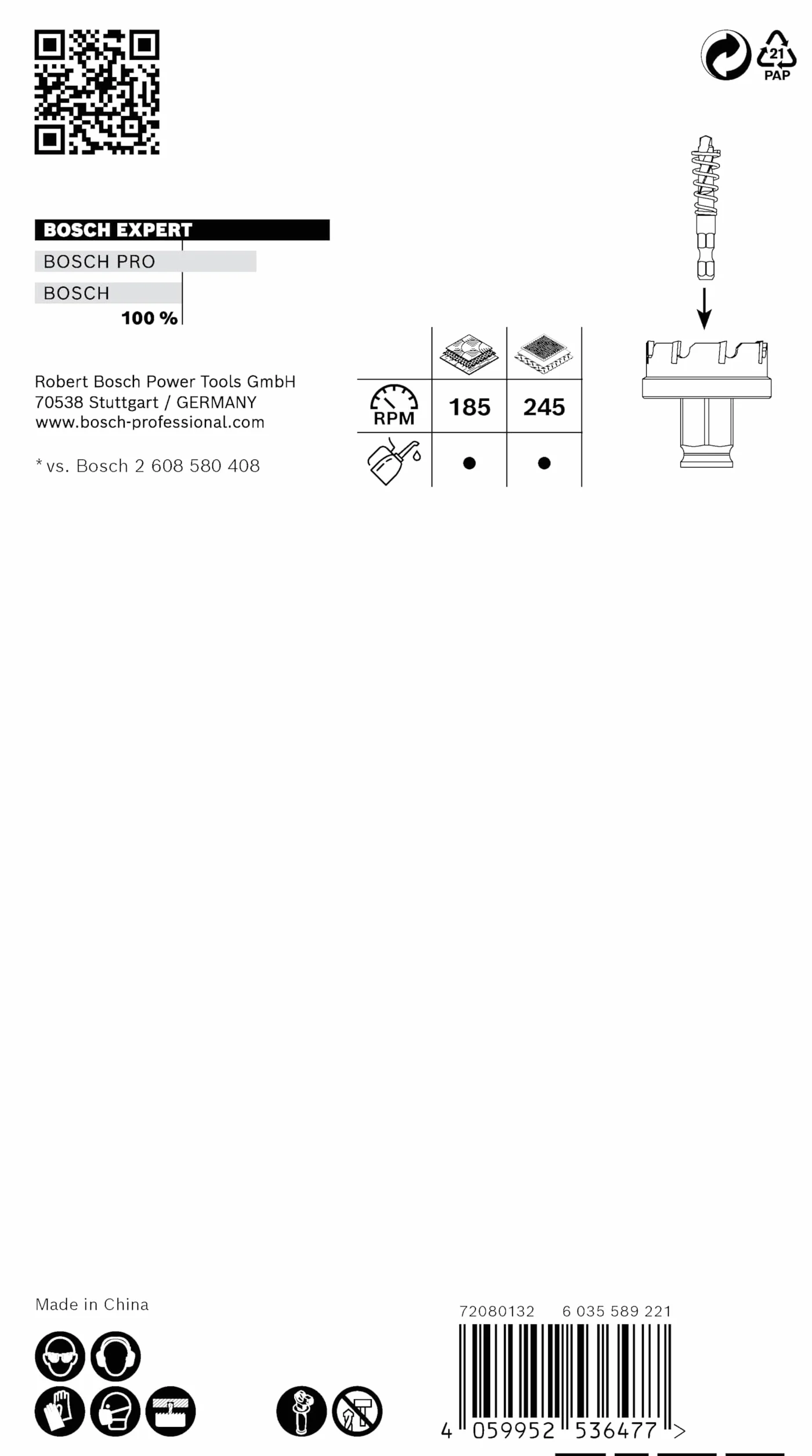 Bosch EXPERT Sheet Metal Piła Otwornica Ø 68 mm Stal Nierdzewna Akcesoria Wiertarki