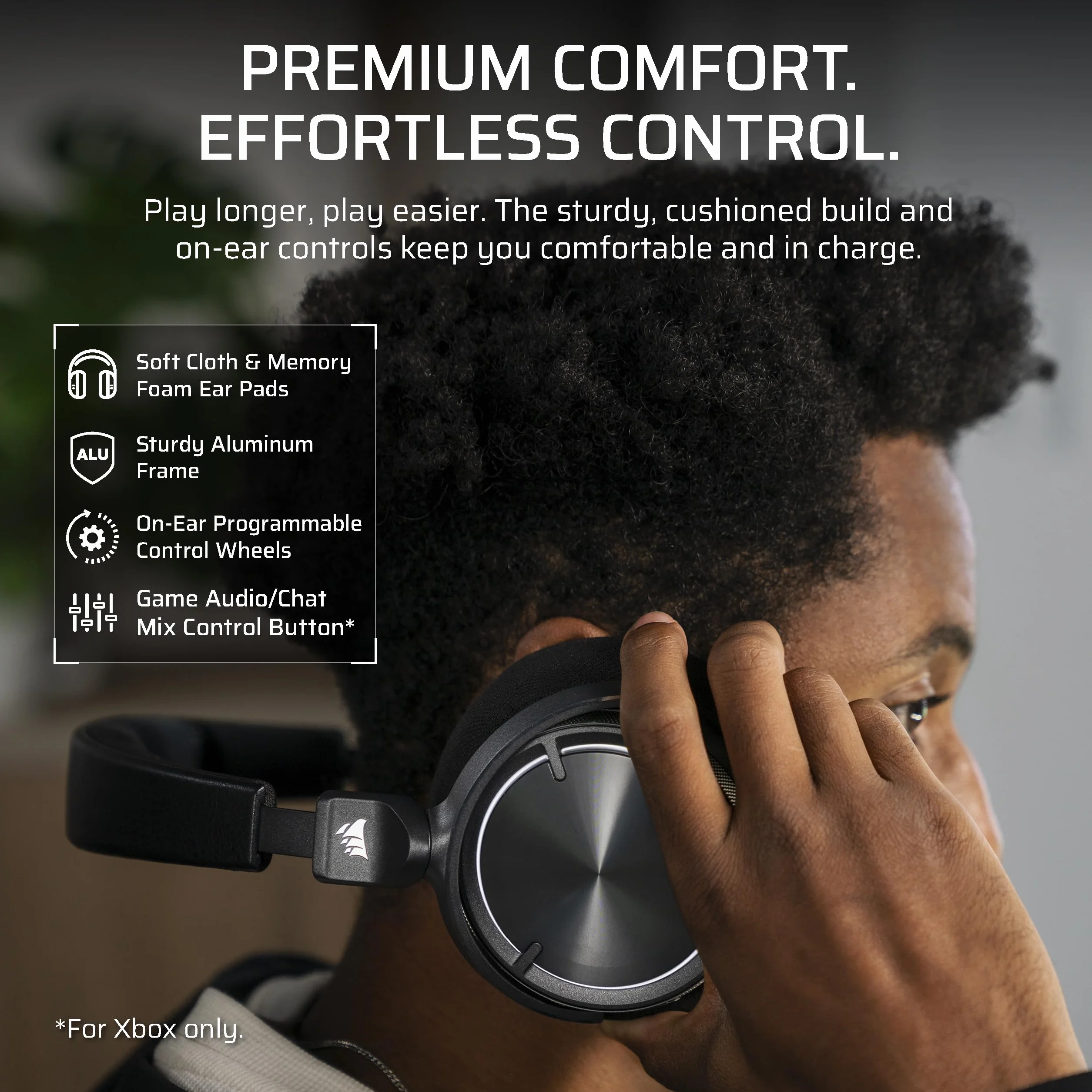 Corsair Virtuoso MAX bezprzewodowy zestaw słuchawkowy do gier Xbox Bluetooth Dolby Atmos aktywna redukcja szumów węgiel
