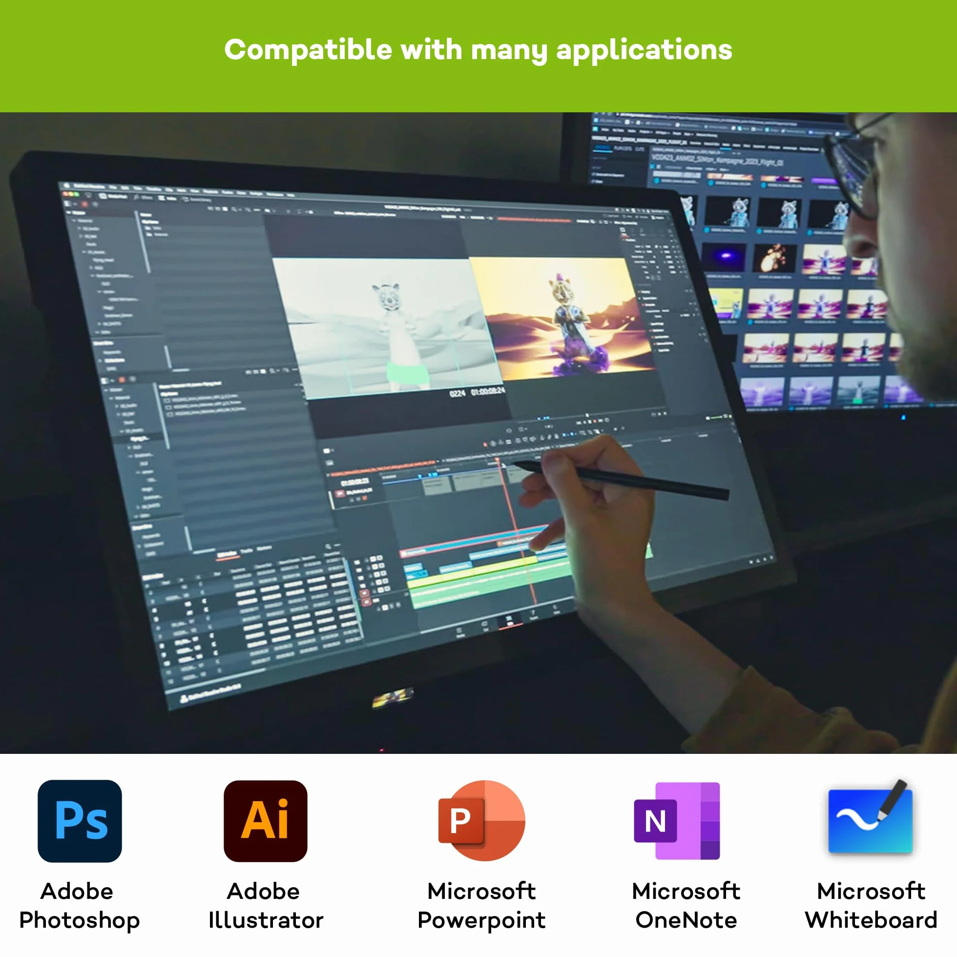 Wacom Tablet graficzny Cintiq Pro 27 (bez podsatwki) - 4K, wielodotykowy wyświetlacz 26,9 cala, HDR Gamma, certyfikat Pantone SkinToneTM Validated, 99% kolorów Adobe RGB pióro Wacom Pro Pen 3