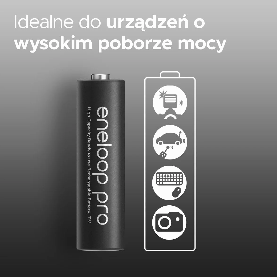 Panasonic eneloop pro | Ready-to-Use Ni-MH akumulatory, AA/Mignon, 2 sztuki w zestawie, min. 2500 mAh, 500 cykli ładowania, niski stopień samorozładowania w opakowaniu bez tworzyw sztucznych, Czarny