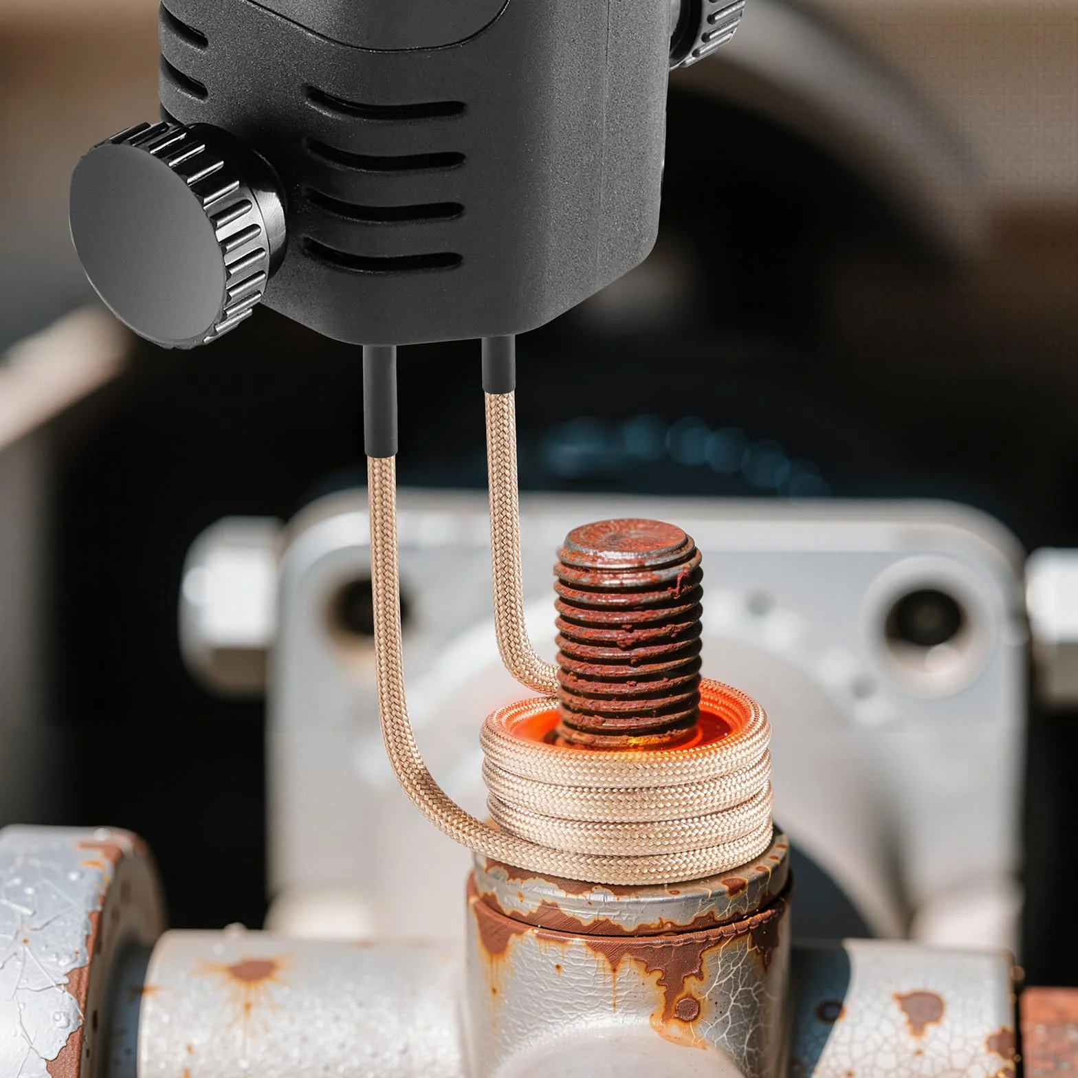 VEVOR Nagrzewnica indukcyjna do usuwania śrub, 1100 W, magnetyczny zestaw grzejników indukcyjnych, grzejnik do usuwania zardzewiałych śrub, narzędzia naprawcze do warsztatu samochodowego z 3 cewkami