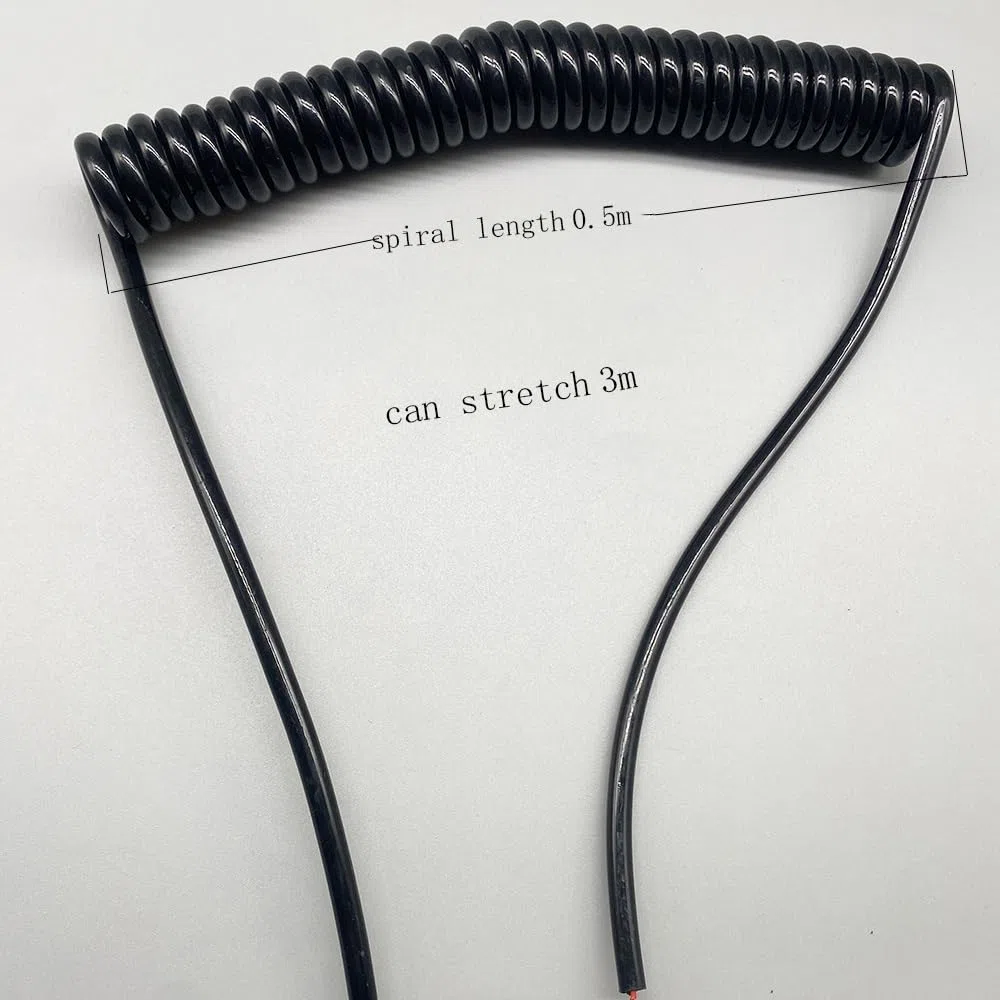 kabel sprężynowy, 6-żyłowy jasny przewód sprężynowy 2,5 mm kwadratowy z czystej miedzi, spiralny kabel dużej mocy, odporny na zużycie, zwijany, do linii energetycznych(2.5mm2 13AWG Stretch 3 meter)