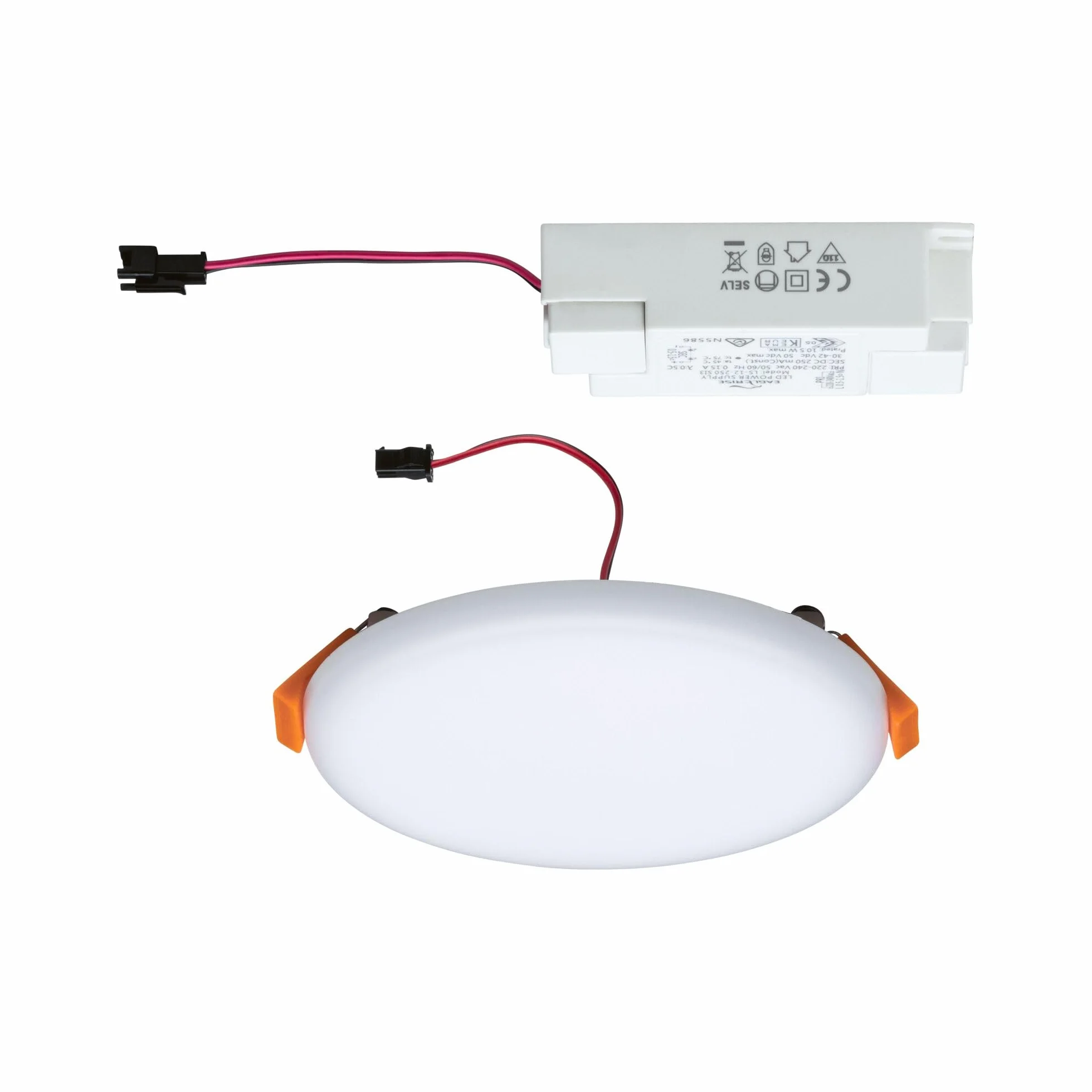 Paulmann 92391 Panel LED, oprawa wpuszczana Veluna VariFit, IP44 125mm okrągła, w kompl. oprawa sufitowa 1x8,5 W satynowa tworzywo sztuczne 4000 K