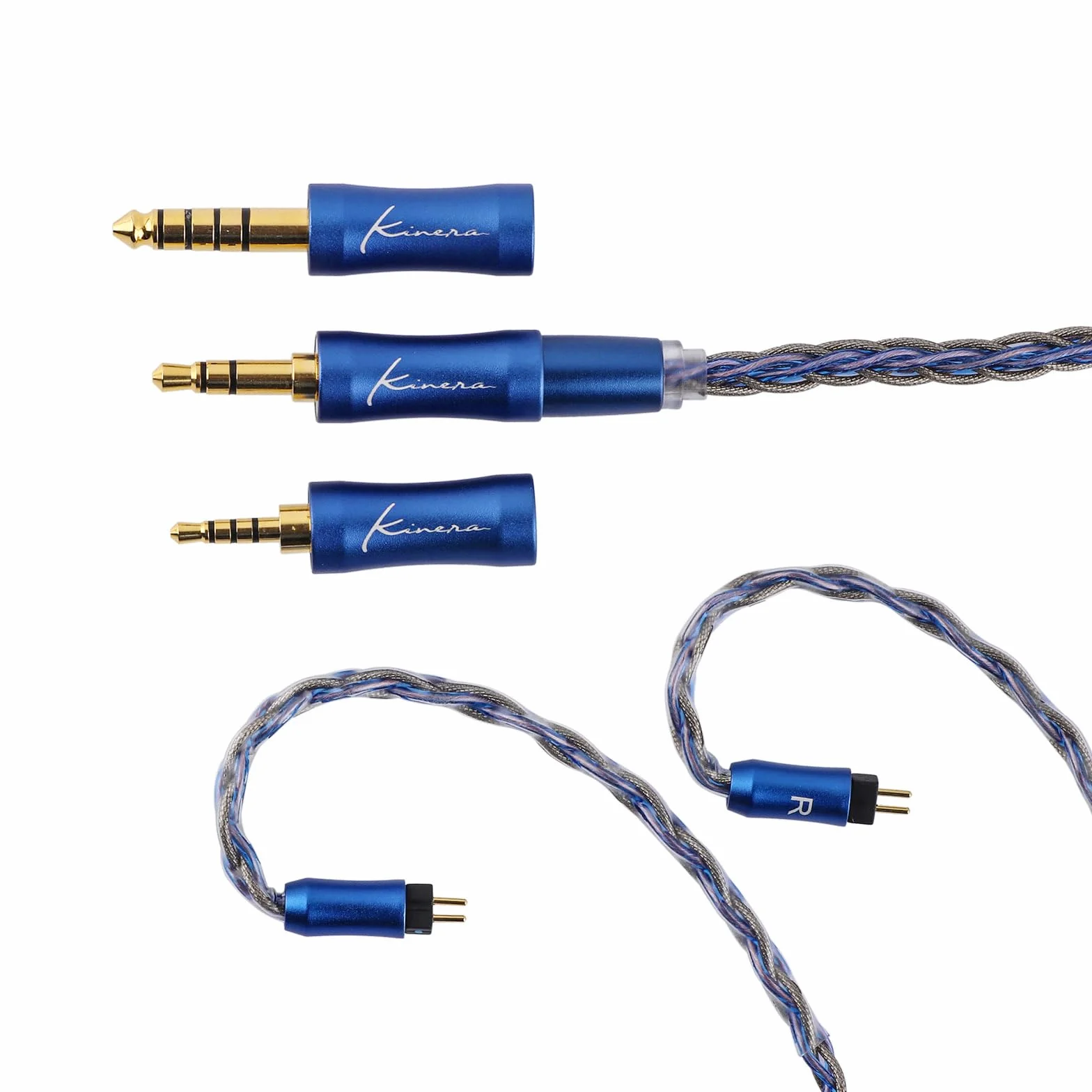 Kinera Ace 2.0 Modułowy kabel słuchawkowy 8 żył miedzianego ze stopu srebrnej folii 2,5mm/3,5mm/4,4mm 0,78 2 pin