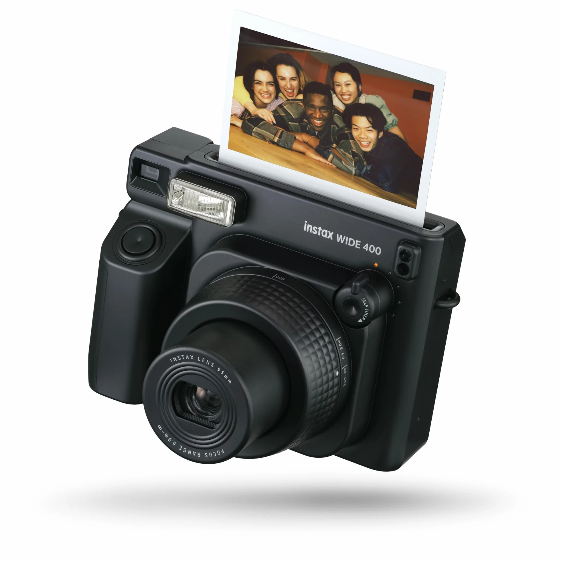 instax WIDE 400 instant film camera, Automatic exposure, uses WIDE film, Black