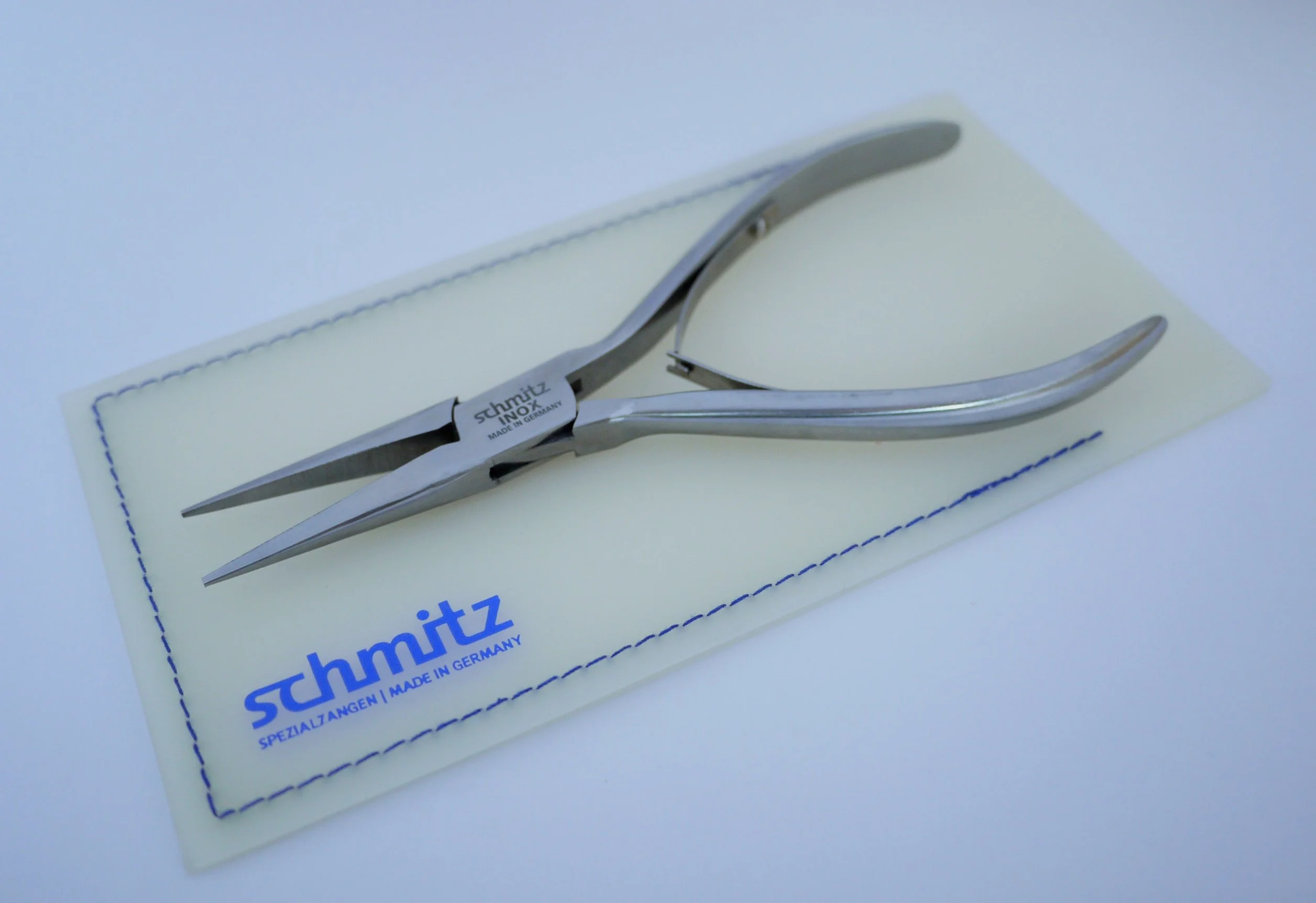 Schmitz 4411FP00-RF szczypce ze zwężonymi końcówkami 145 mm | Schmitz 4411FP00-RF | proste długie szczęki bez zazębienia | INOX - nierdzewne | przewleczone szczypce dla profesjonalistów | Made in Germany - Solingen
