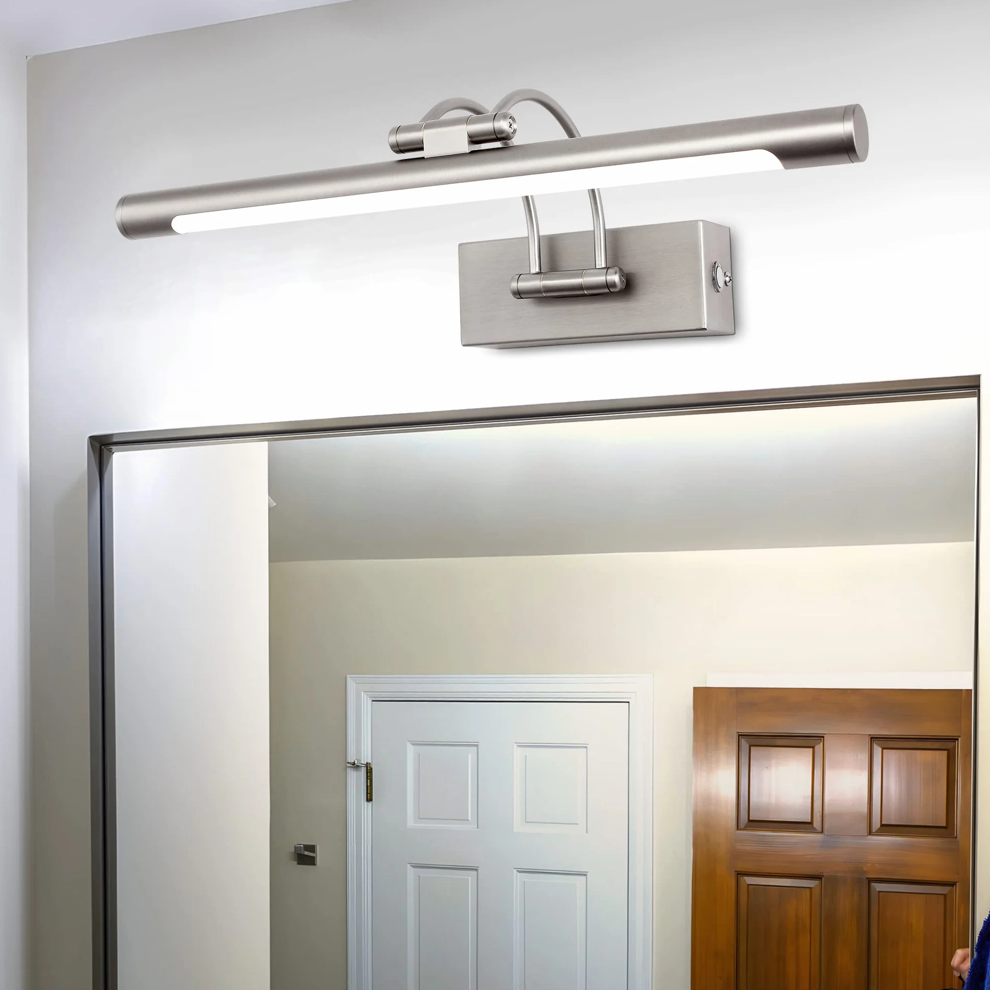 MantoLite Ściemnialna lampa ścienna LED 40 cm 10 W 3000K/4500K/6000K niklowane