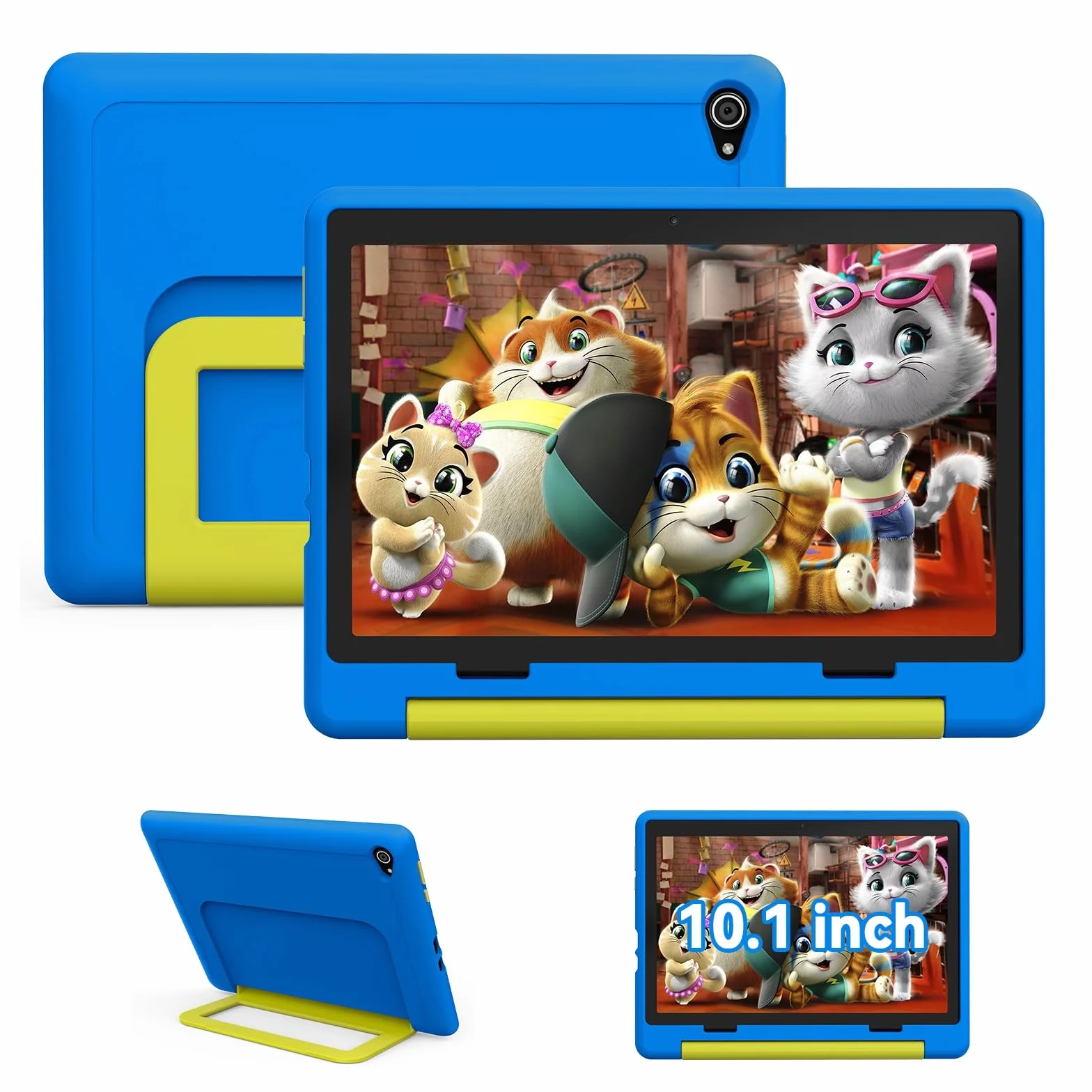 Tablet dla dzieci 10 cali Android 14 HD 1280x800 8+64GB 5000 mAh podwójny aparat 5+8 MP niebieski