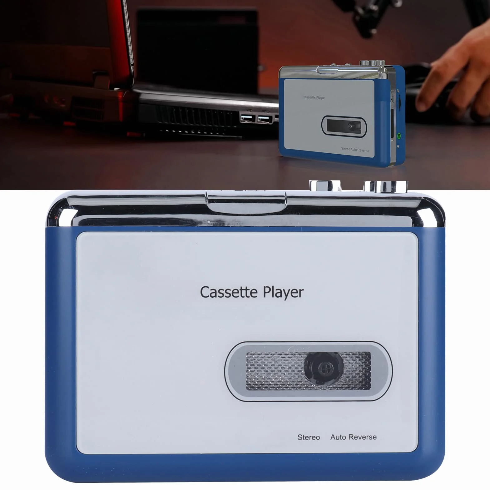 Przenośny Konwerter Kasetowy na MP3 Bluetooth Magnetofon z USB