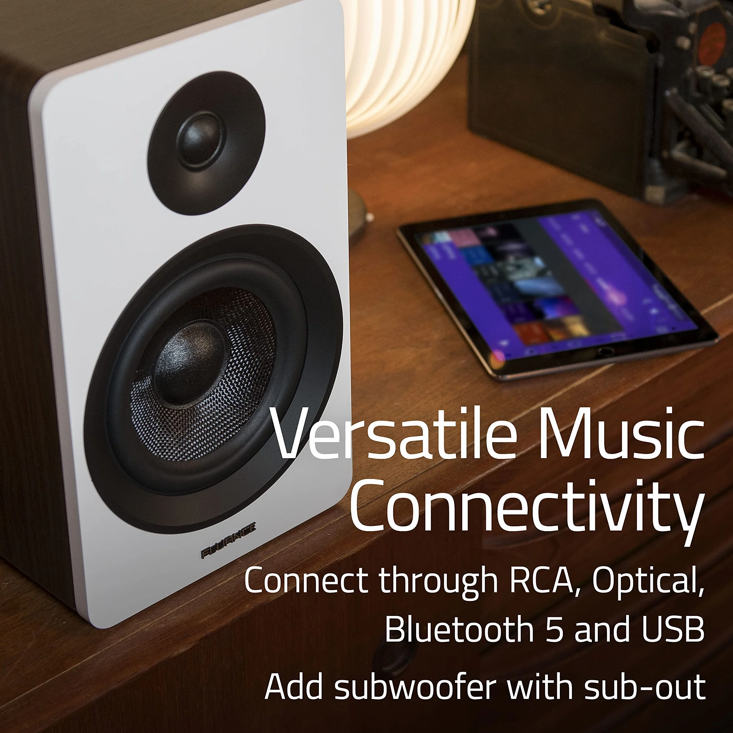 Fluance Ai61 2-drożne głośniki stereo 2.0 półkowe 6,5 cala 120 W Bluetooth 5 Naturalny orzech