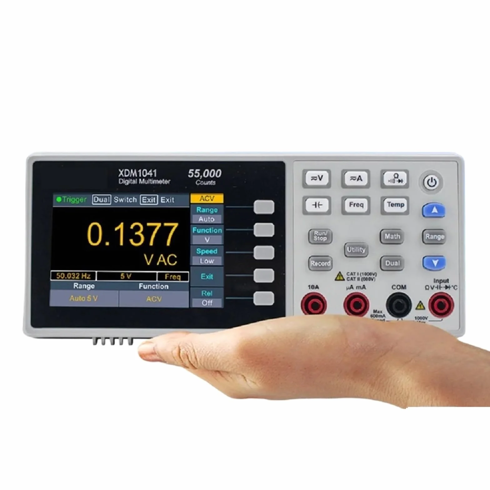 Multimetr cyfrowy, XDM1041 XDM1241 Cyfrowy multimetr stołowy 55000 zliczeń True RMS 3,5" LCD Prąd Woltomierz Temperatura Multimetry stacjonarne Wszechstronne możliwości pomiarowe(XDM1041-USB)