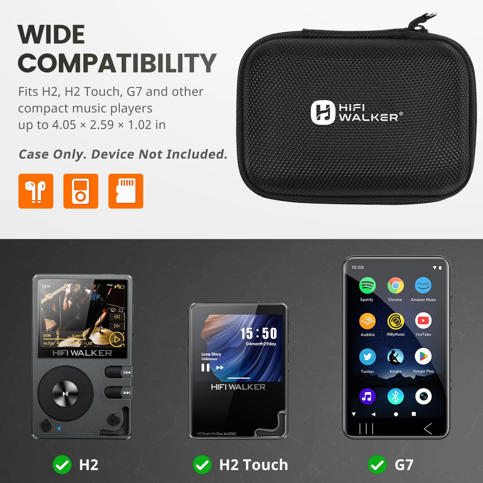 Etui ochronne EVA do odtwarzacza MP3 HIFI WALKER H2, H2 Touch 11.4 cm