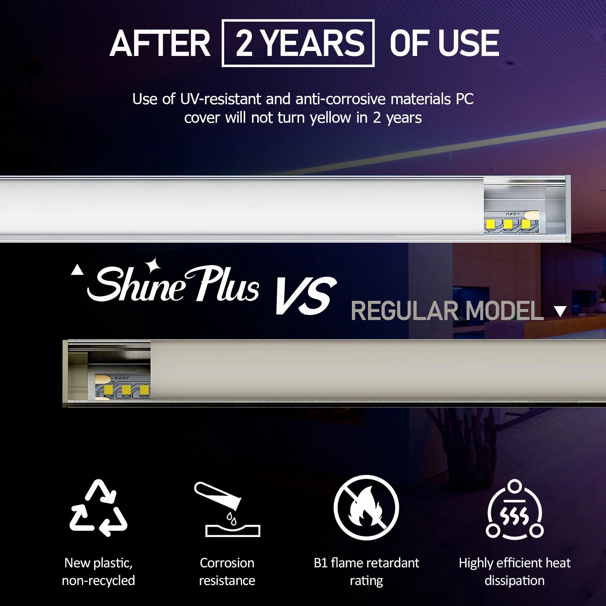 Shine Plus 10 sztuk x 1 m kątowa aluminiowa dioda LED (łącznie 10 metrów), z matową osłoną, wymiary całkowite 15,8 mm x 15,8 mm, odpowiednie do taśm LED o maksymalnej szerokości 10 mm