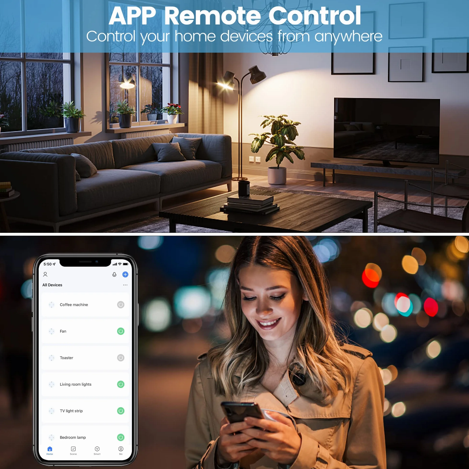 Eightree gniazdko Wi-Fi Alexa sterowane głosem, pomiar zużycia energii, z timerem, WiFi inteligentny dom, kompatybilne z Alexa, Google Home, tylko 2,4 GHz (1 Pack)