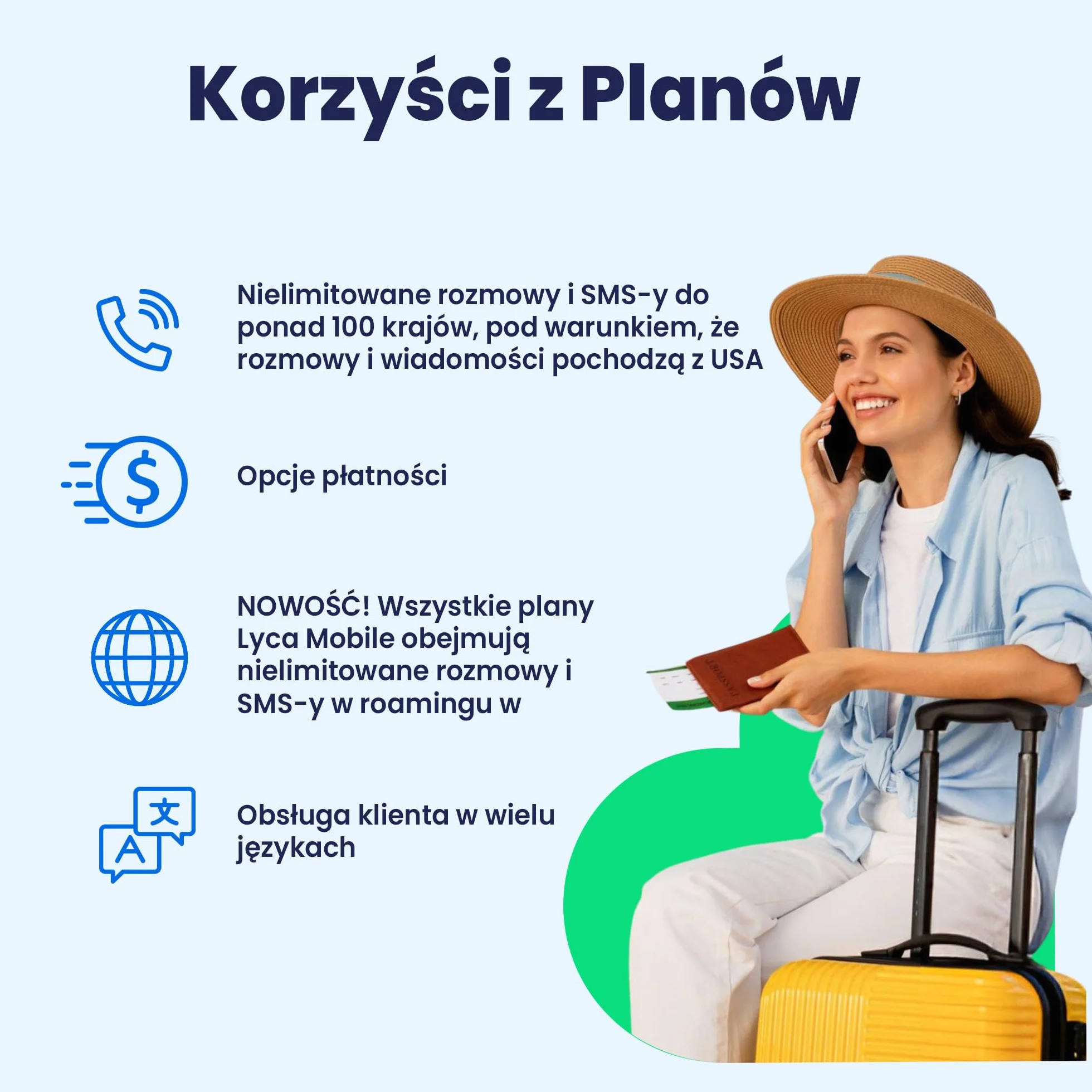 Lycamobile Przedpłacona Fizyczna Karta SIM USA na 30 Dni - 5GB Szybkiego Internetu 4G LTE/5G, Międzynarodowe Rozmowy i SMS-y do Ponad 100 Krajów, Szybka Aktywacja, Karta SIM do Telefonu w USA