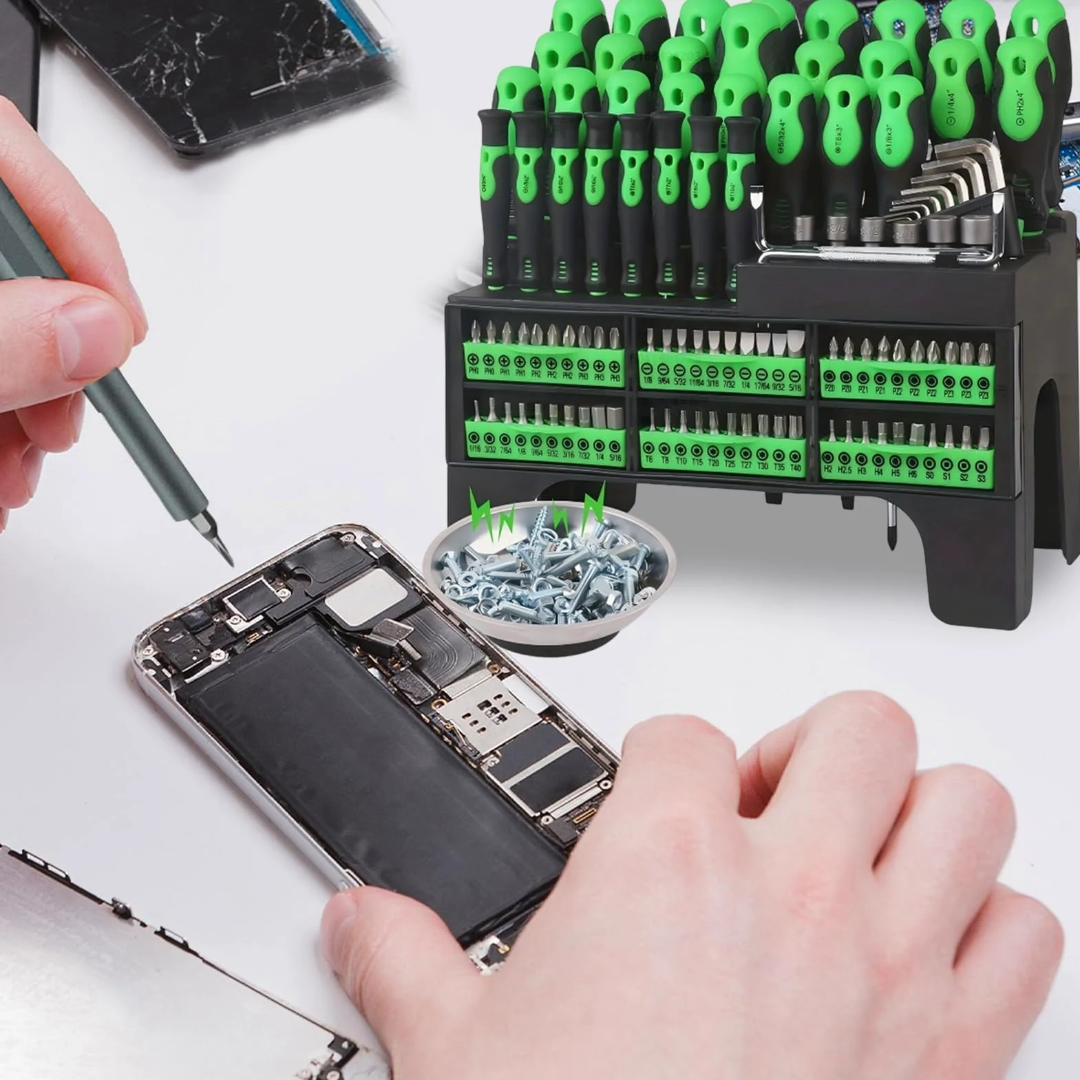 Magnetyczny Zestaw Śrubokrętów Magnetyczna Końcówka Do Naprawy Elektroniki | Komplet Narzędzi Z Etui Do Naprawy Okularów Sprzętu AGD Samochodu Domu Elektroniki Komputera I Zegarka