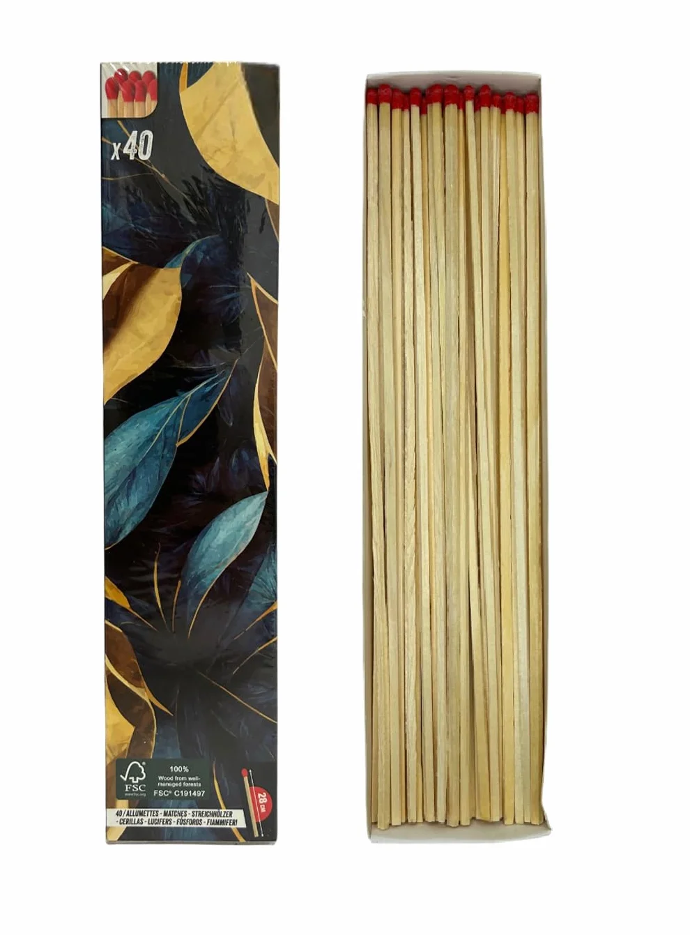 Długie zapałki XXL długie zapałki 28 cm pudełko 40 zapałek do kominka do grilla drewniane mecze duży rozmiar 28 cm zapałki drewniane mecze grill kominek