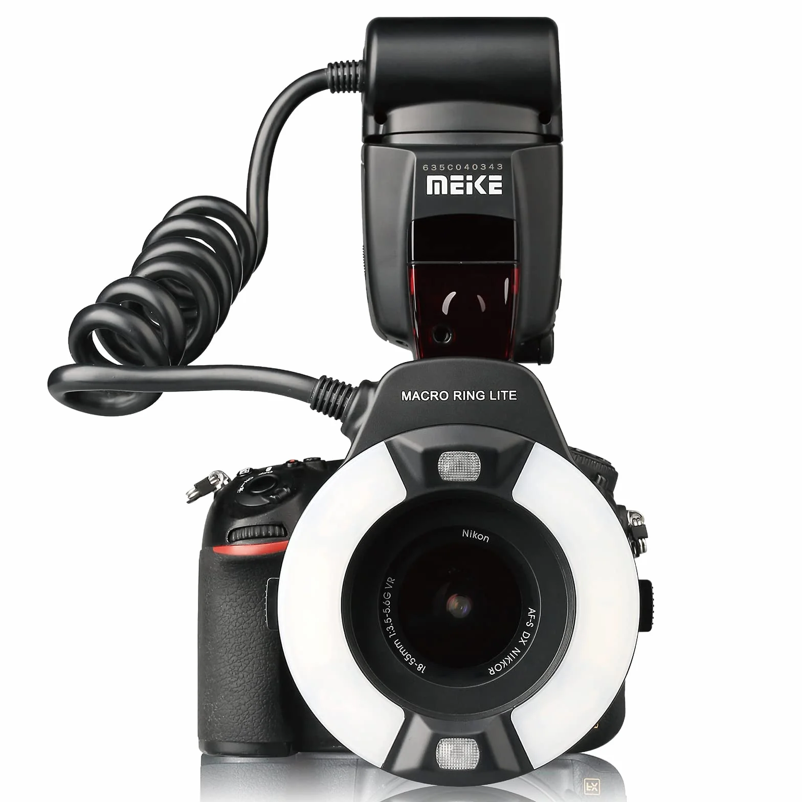 Meike MK-14EXT-N I-TTL Makro Ring Lite lampa błyskowa z pomocniczym światłem AF LED do aparatu Nikon D5100 D3200 D3300 D5200 D90 D850 D3500