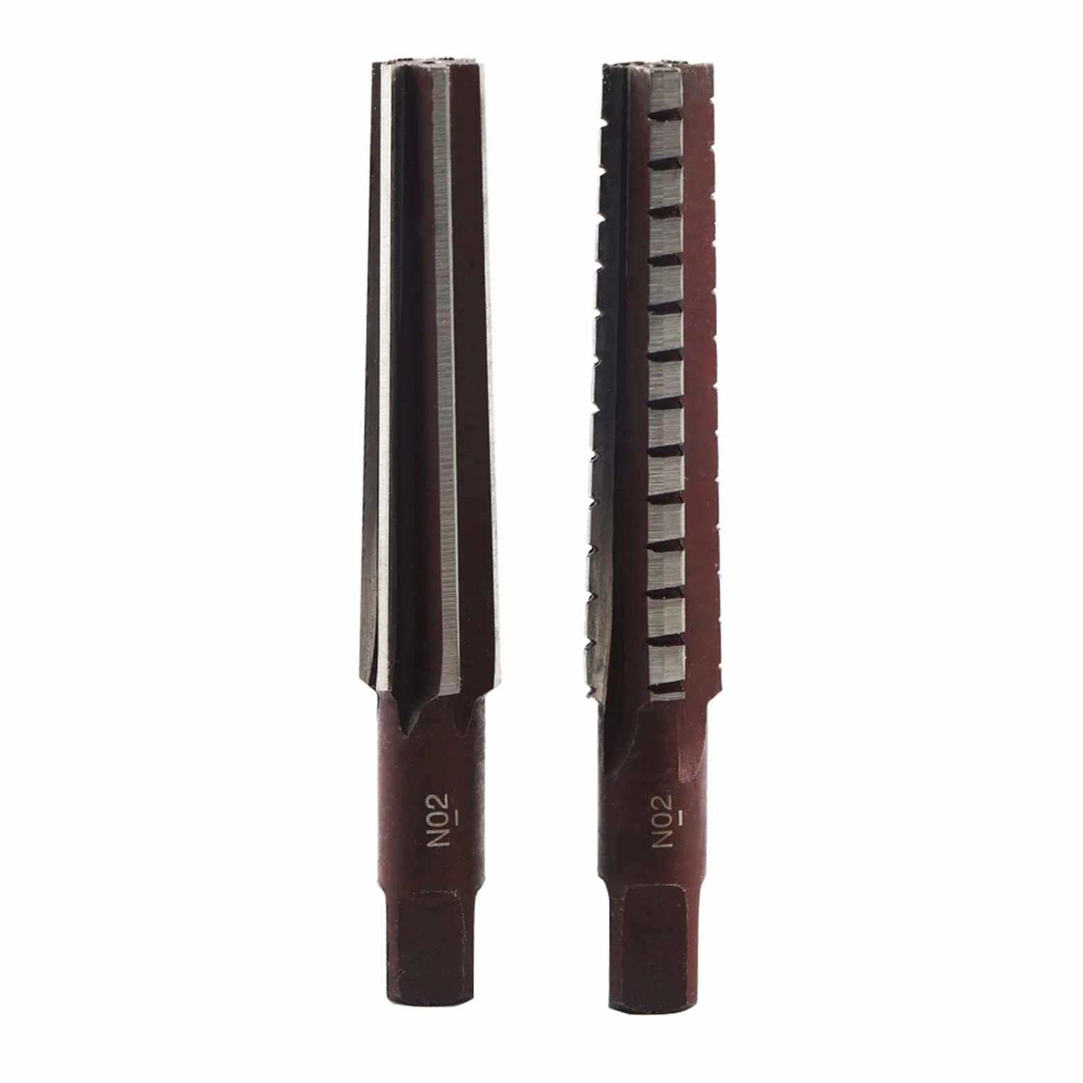Morse Taper Reamer, 2 szt. gruboziarnisty Morse Taper Reamer wysoka stal węglowa prosty trzpień ręczny zwężający rozwiertak ręczny (MT2# gruby zawias + delikatny zawias)
