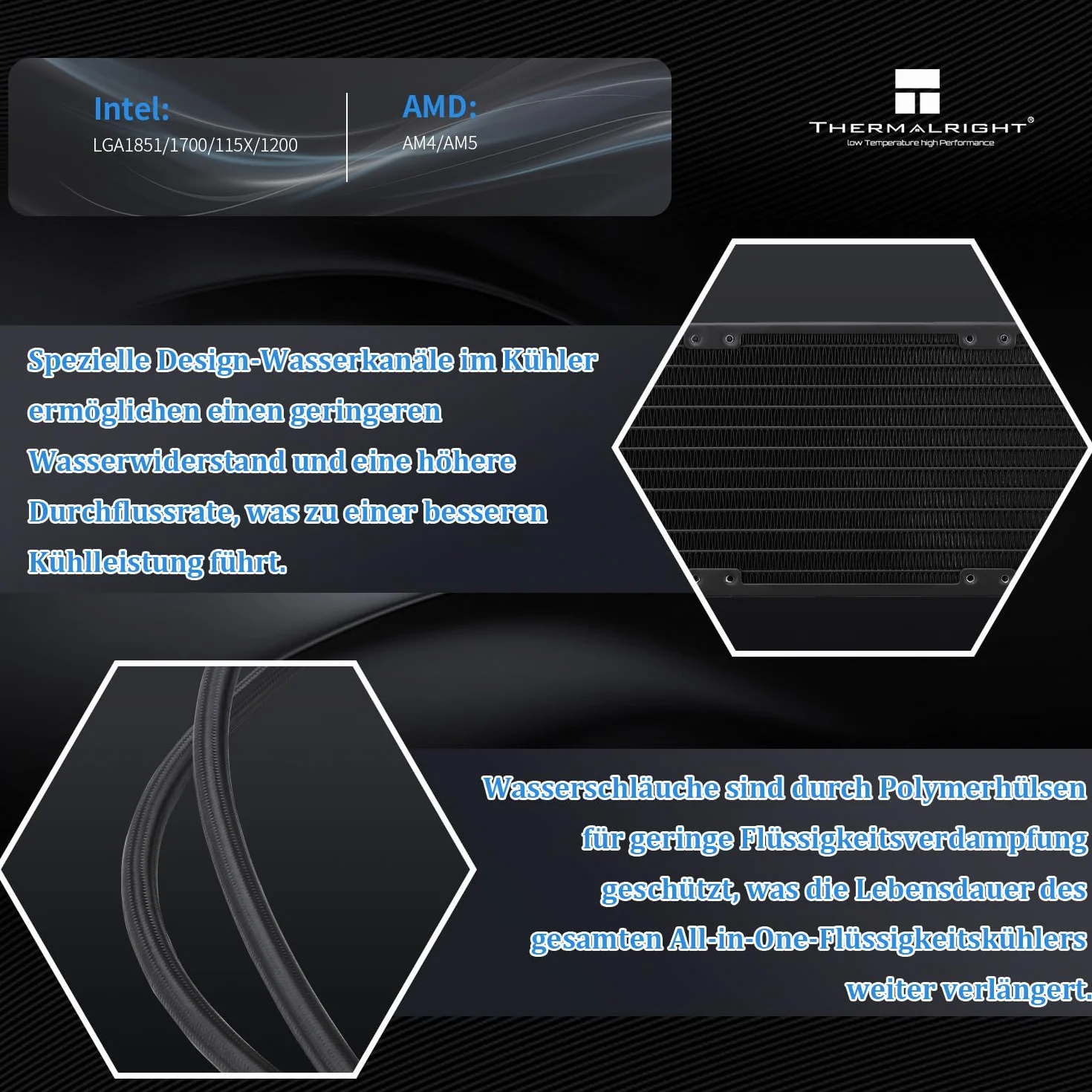 Thermalright Frozen Infinity 360 BLACK chłodnica wody do procesora 360 Aio, 360mm Aio, potrójny wentylator TL-M12 PWM, do AM4/AM5, Intel LGA1851/1700/1150/1151/2011
