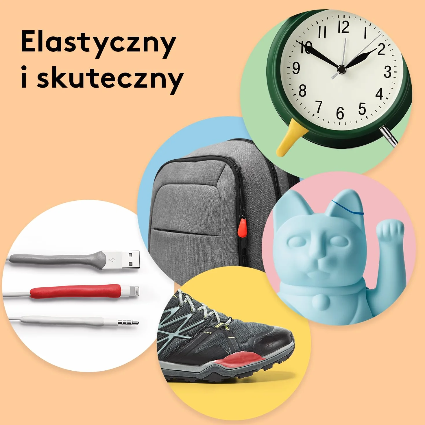 tesa Sugru uniwersalny klej formowalny – wszechstronna silikonowa guma do napraw, klejenia i mocowania bez wiercenia – ośmiopak, 8 x 3,5 g, kolor: czerwony, niebieski, żółty, czarny & biały