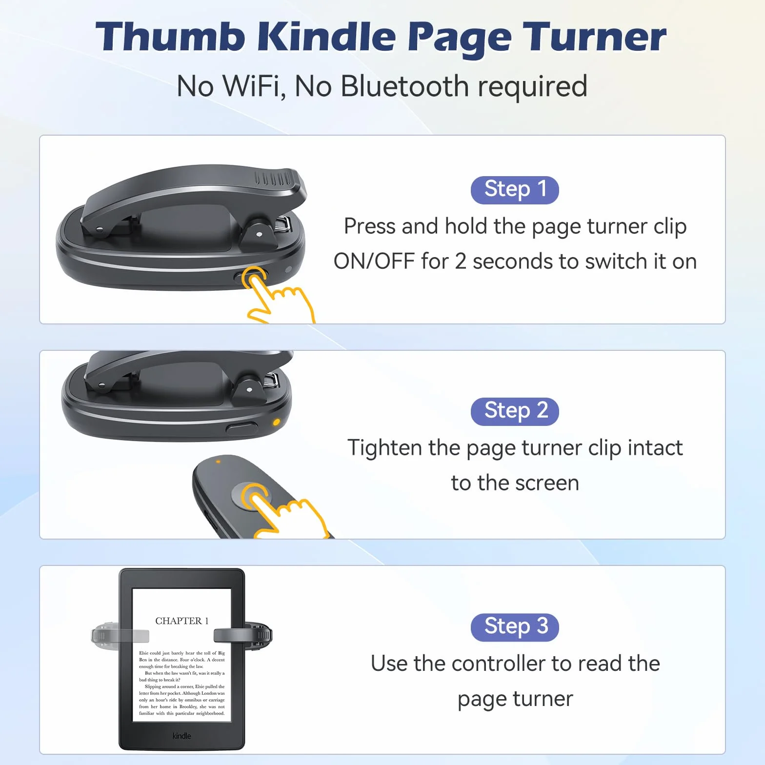 Page Turner Remote for Kindle Paperwhite, Clicker Accessories for Kindle iPad Android