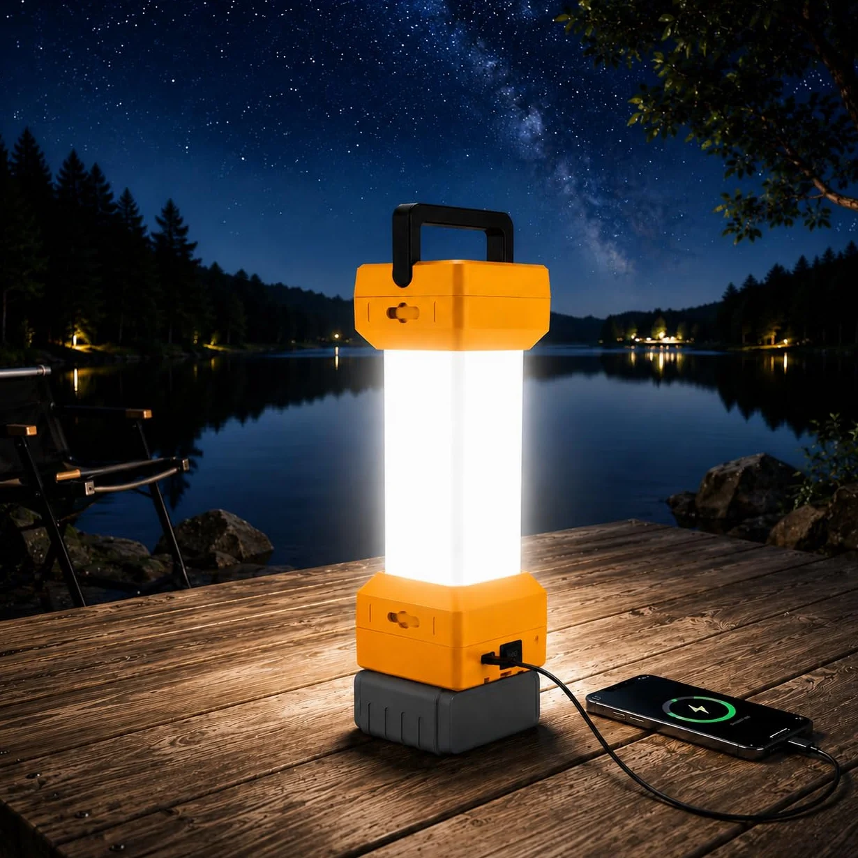 Lampa robocza LED do DEWALT 18 V 20 V, bezprzewodowe światła z wyjściem USB, przenośne światło robocze 1500 lm, przenośne światło kempingowe, światła turystyczne (bez baterii)