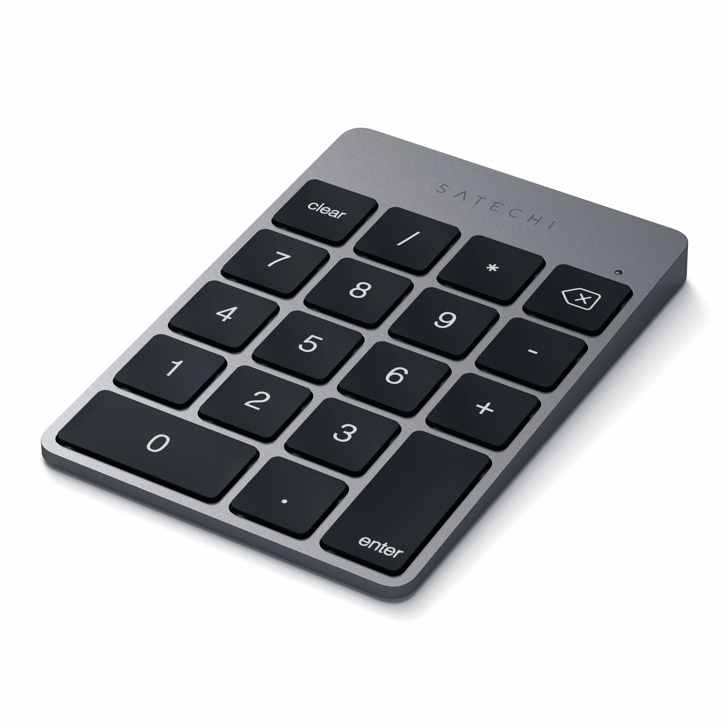 SATECHI Smukła aluminiowa bezprzewodowa klawiatura Bluetooth - rozszerzenie o 18 klawiszy do wprowadzania danych Excel do iMac, MacBooka Pro, iPad, iPhone, Lenovo i innych (kosmiczna szara)