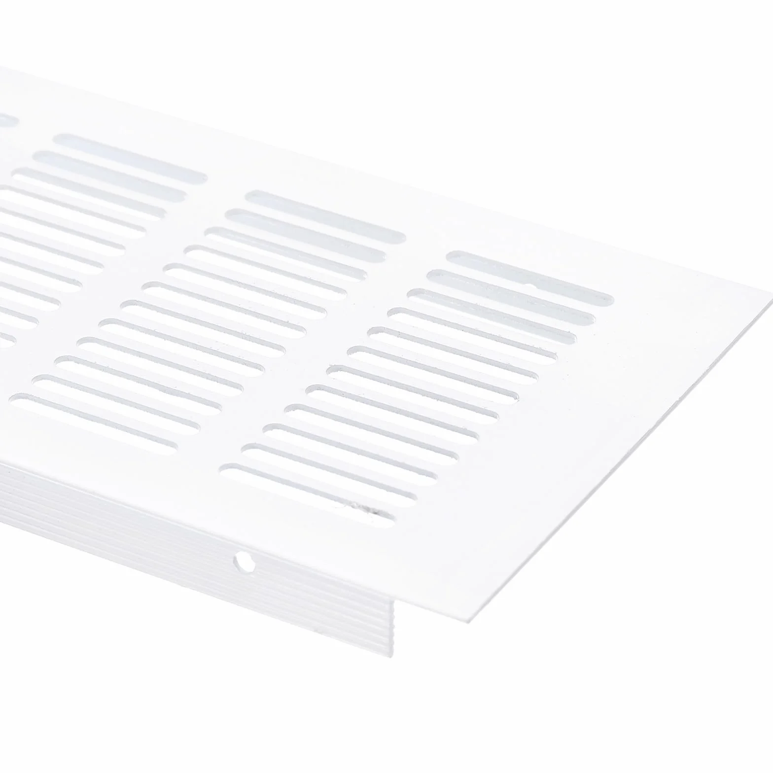 QUARKZMAN Osłona kratki powietrznej, 2 sztuki, 450 x 100 mm – osłona ze stopu aluminium z siatką, prostokątna kratka wentylacyjna do szafki na buty i szafy na ubrania (biała)