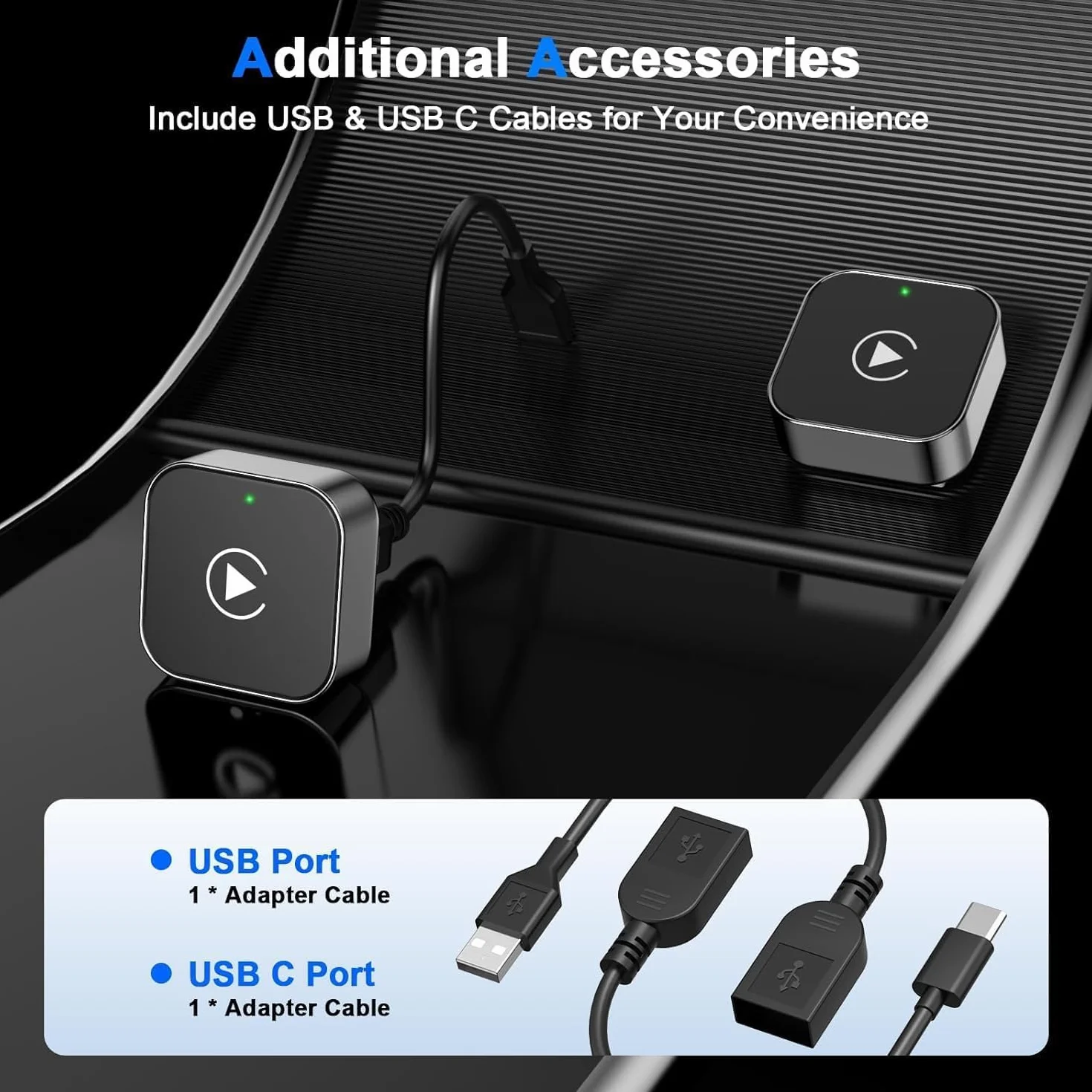 Bezprzewodowy adapter CarPlay, Android Auto Wireless, Obsługuje OTA stabilny, szybki mini Carplay, Wireless Stick Plug & Play, kompatybilny z Android 11+, do pojazdów z Carplay