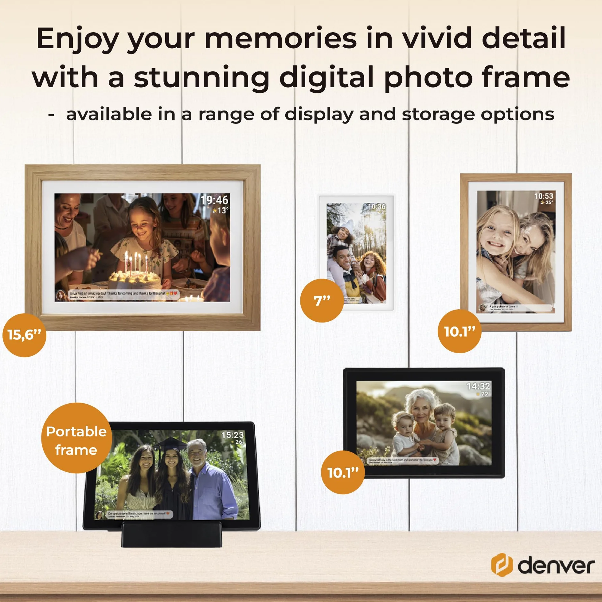 Denver PFF-1970 Cyfrowa ramka na zdjęcia Wi-Fi Full HD IPS 32 GB czarna