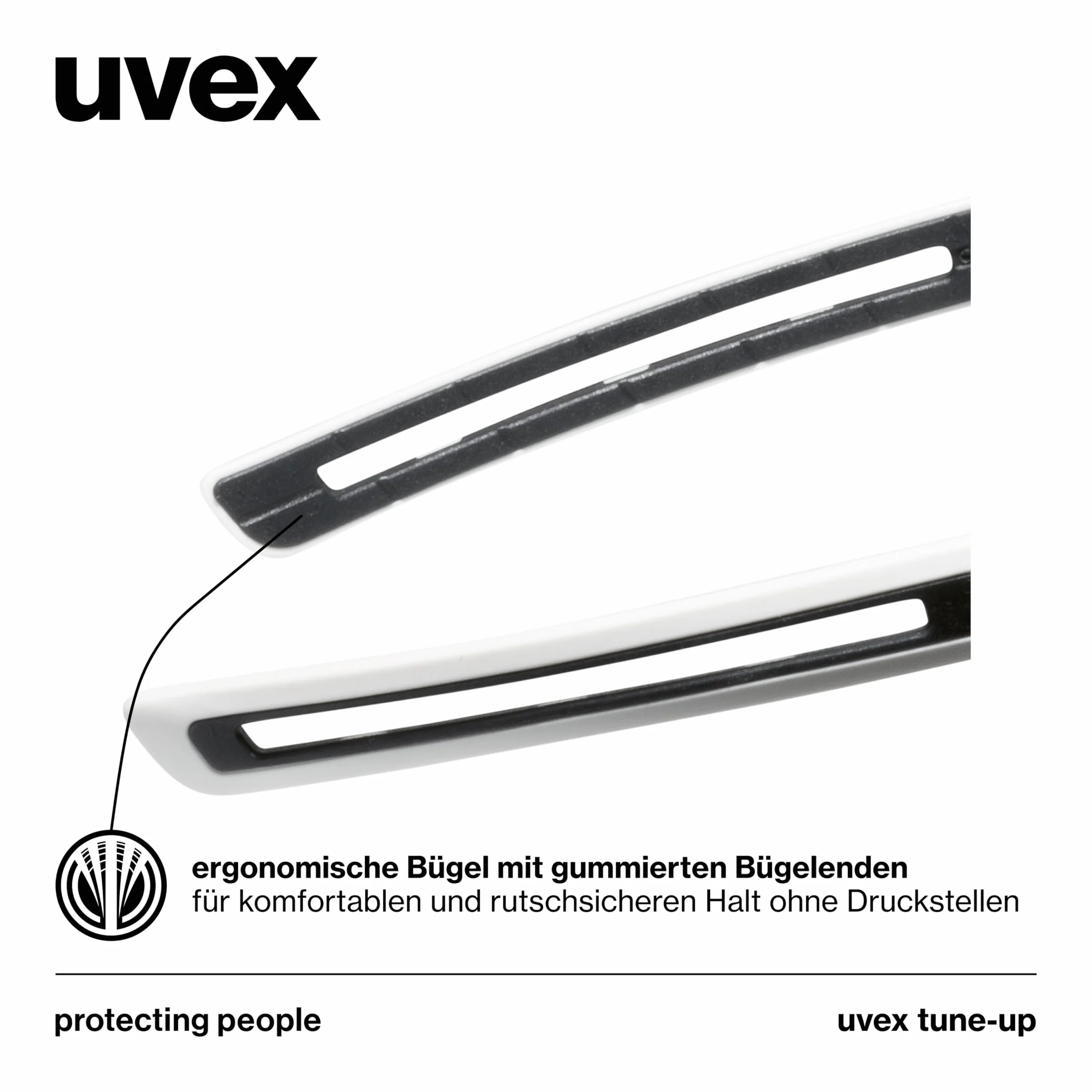 Uvex Tune-up okulary ochronne – okulary ochronne ze 100% ochroną przed promieniowaniem UV – bez metalu, odporne na zaparowanie i zarysowania – bardzo lekkie (23 g)