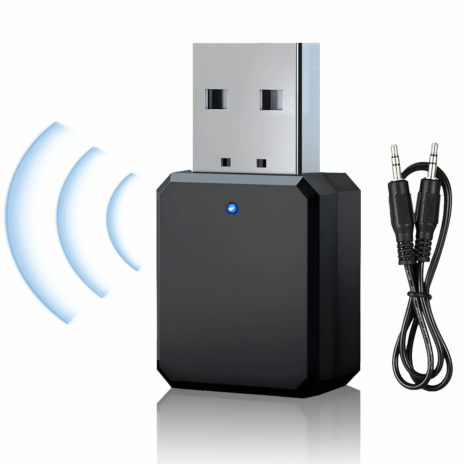 HENGBIRD Bluetooth 5.1 USB Dongle AUX/USB Dual Output Adapter do Radia Samochodowego
